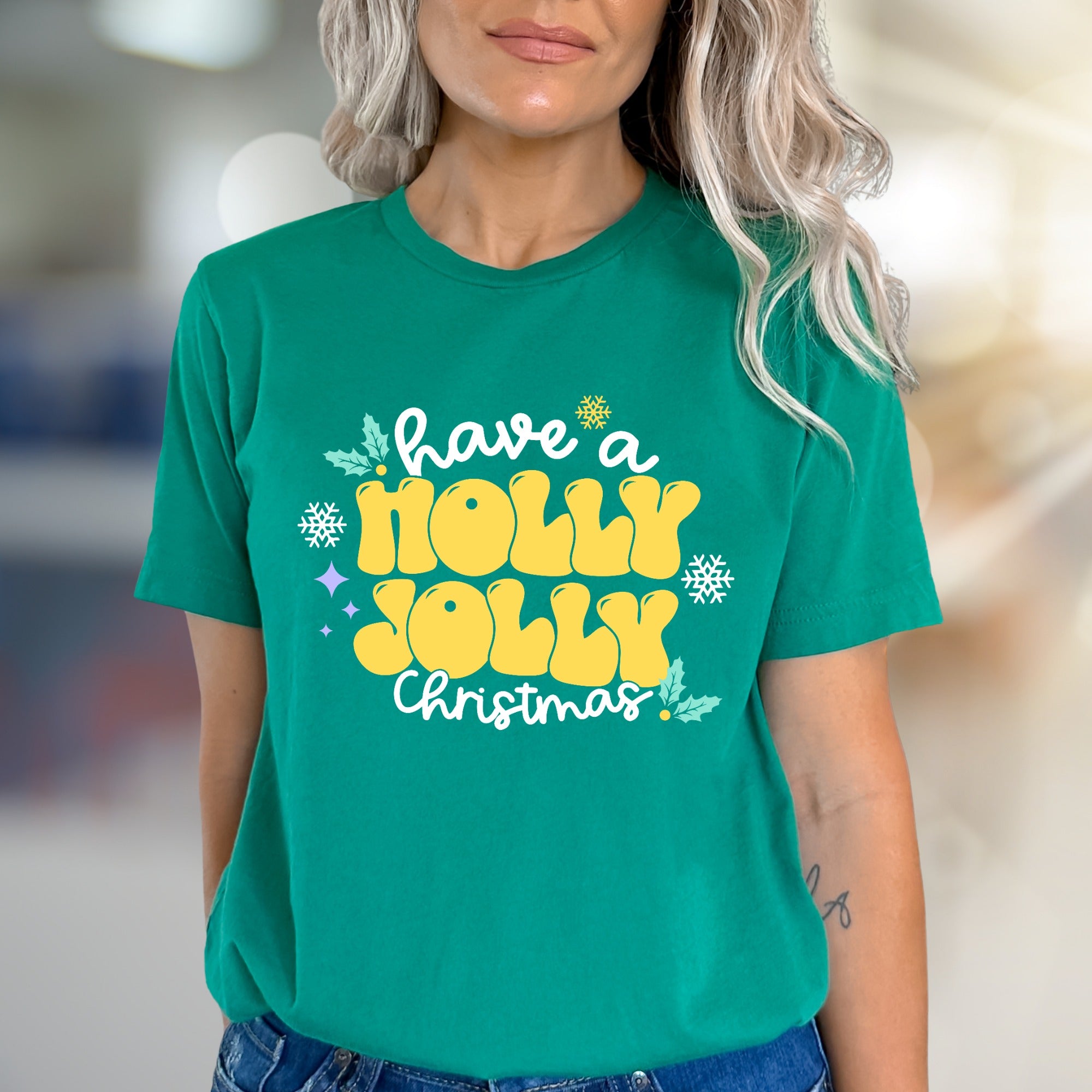 "Have a Holly Jolly Christmas" Retro Holiday Graphic Tee, a Festive Pick for Celebrate