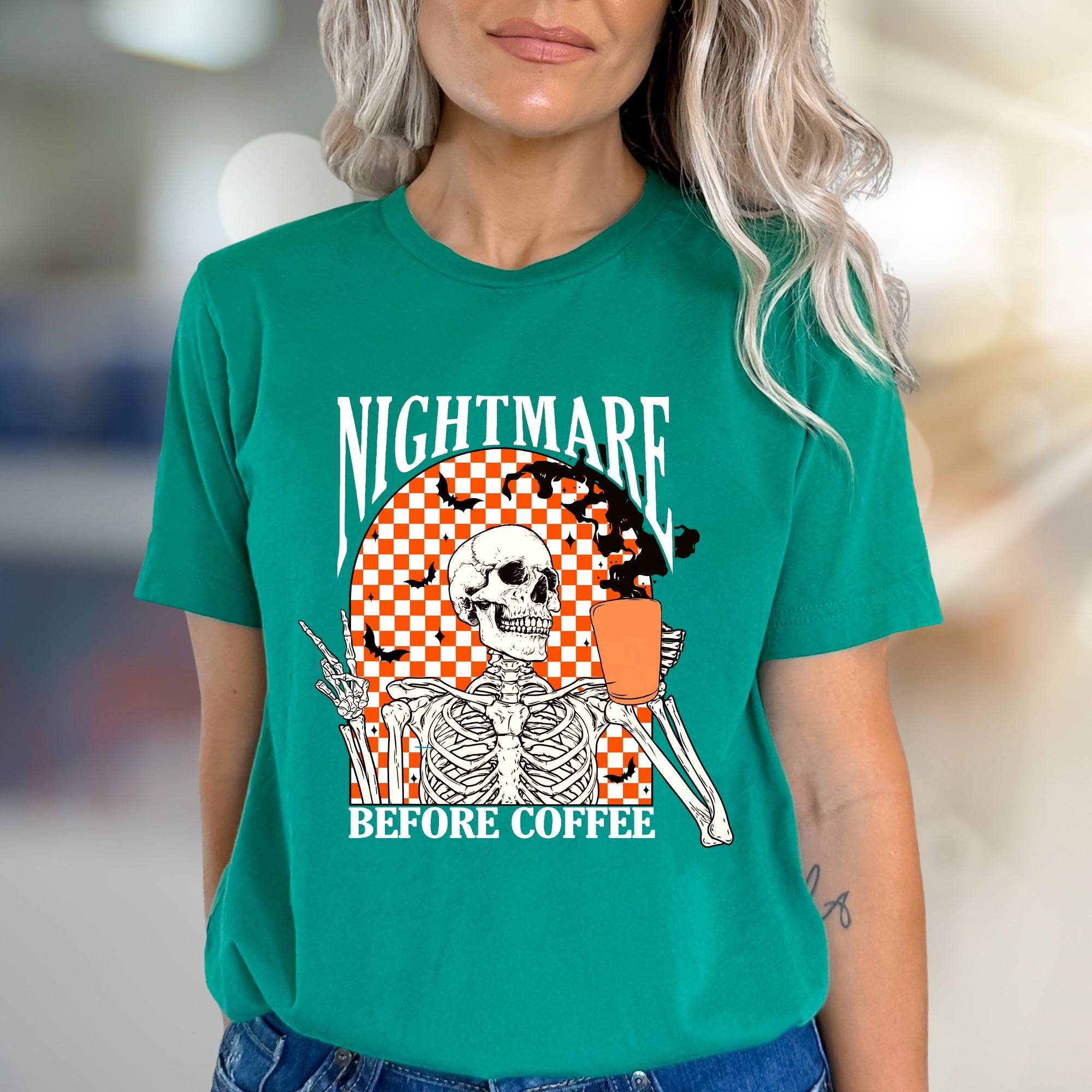 Nightmare Before Coffee Skeleton Graphic Tee, A Spooky Coffee Lover's Pick