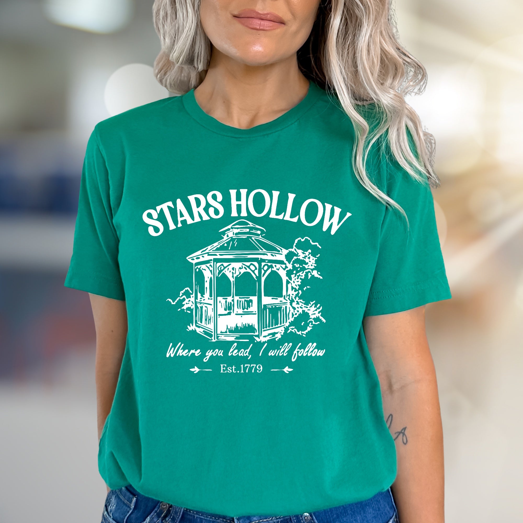 "Stars Hollow Where You Lead, I Will Follow" Graphic Tee, a Fandom Pick for TV Show Lovers