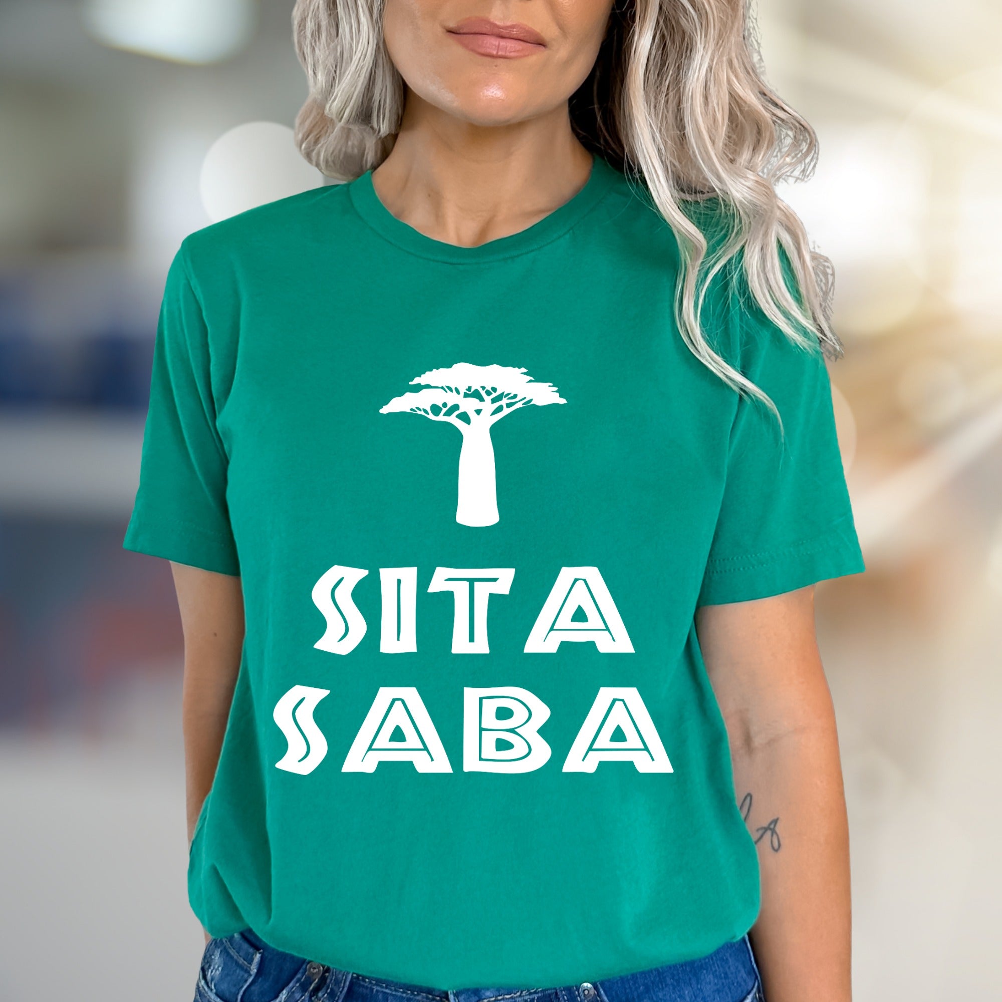 "SITA SABA" Baobab Tree Graphic Tee, a Zen Nature Pick for Global Adventurers