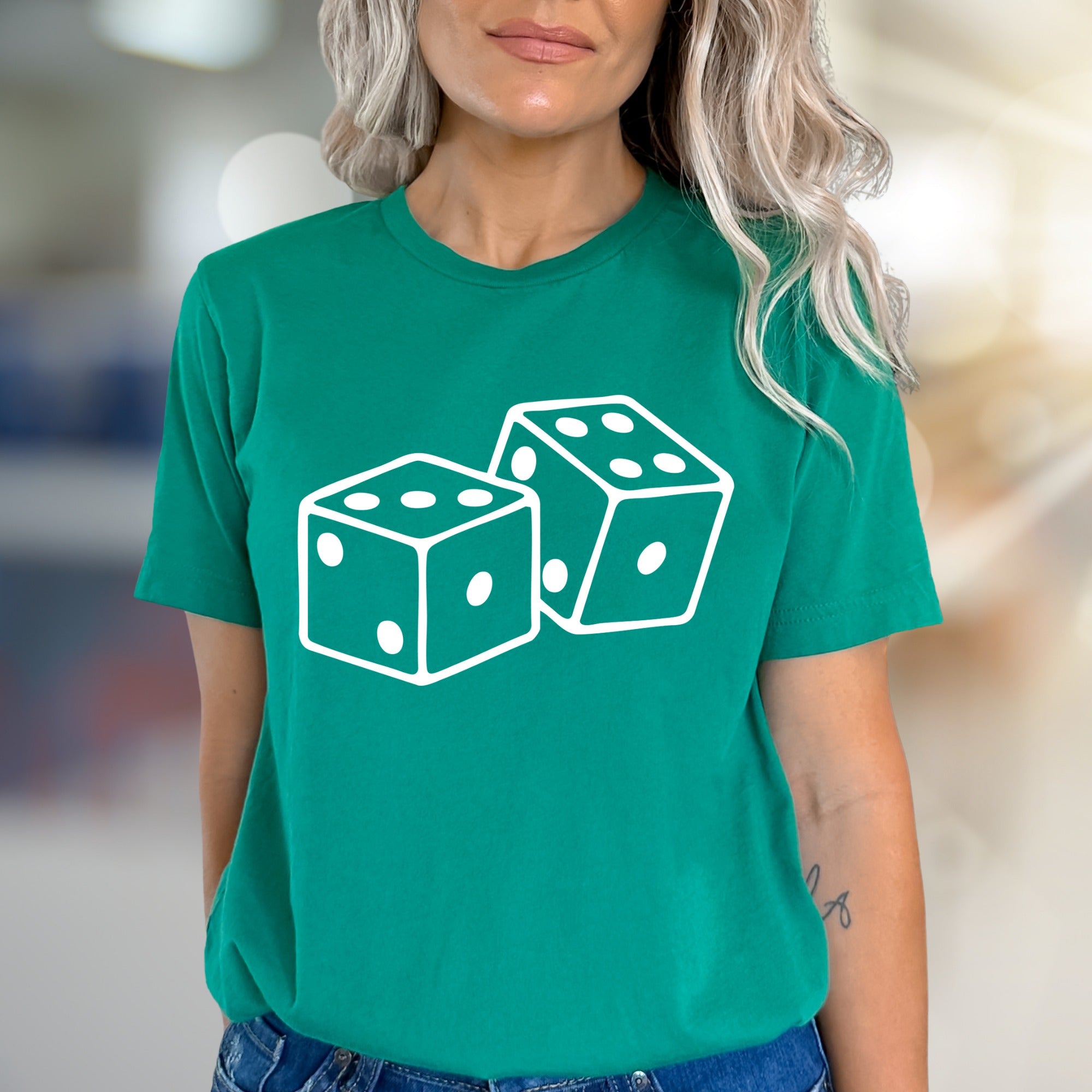 Rolling Dice Lucky Charm Graphic Tee, A Casino Vibe Pick for Game Lovers