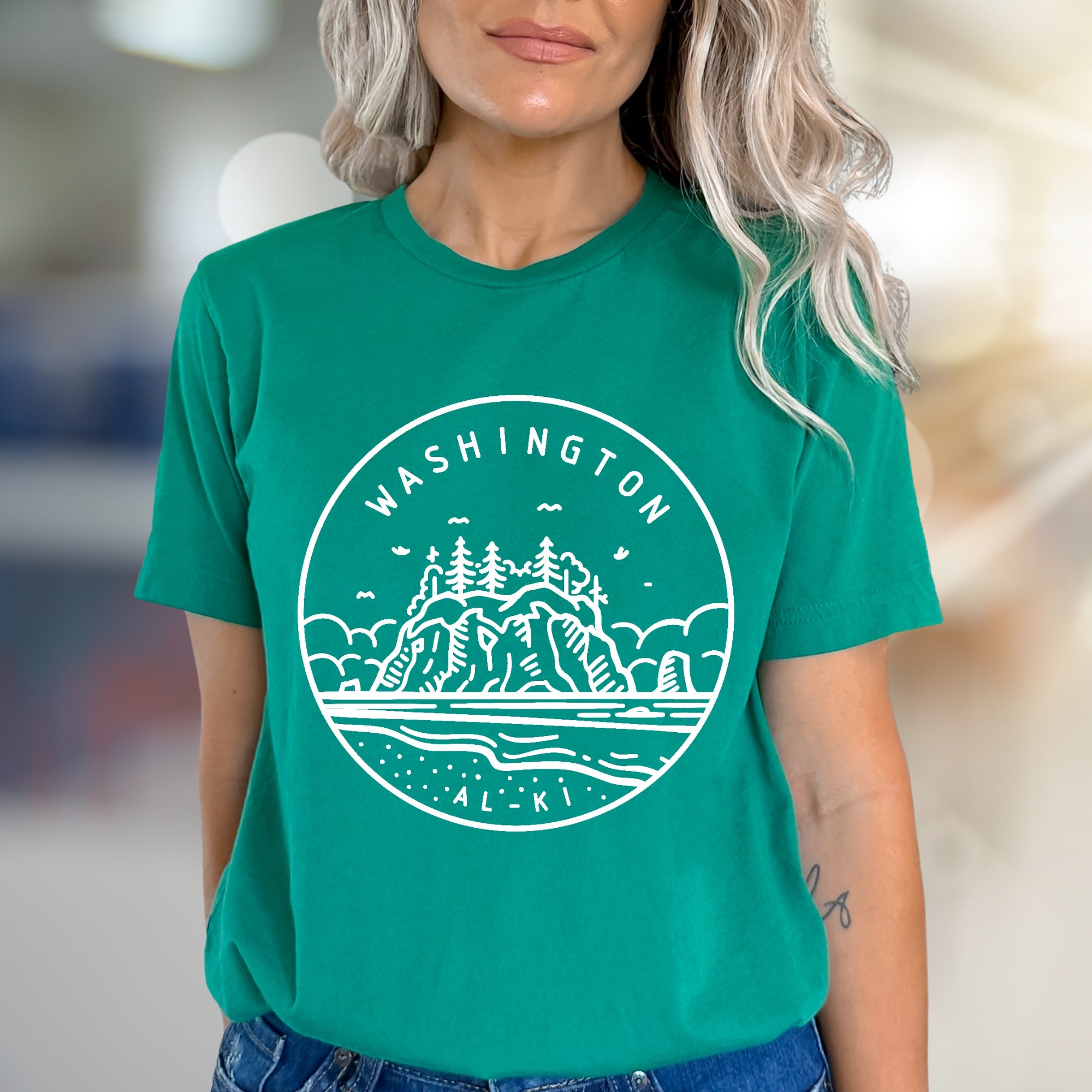 Washington Alki Beach Graphic Tee, a PNW Coastal Vibe for Explorers