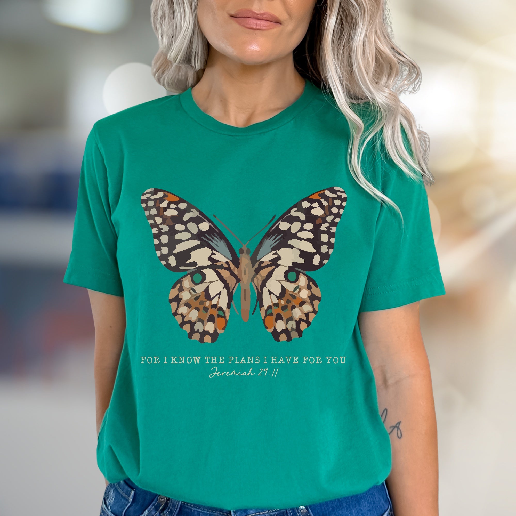 "FOR I KNOW THE PLANS I HAVE FOR YOU" Butterfly Graphic Tee, a Faith-Inspired Pick for Believers