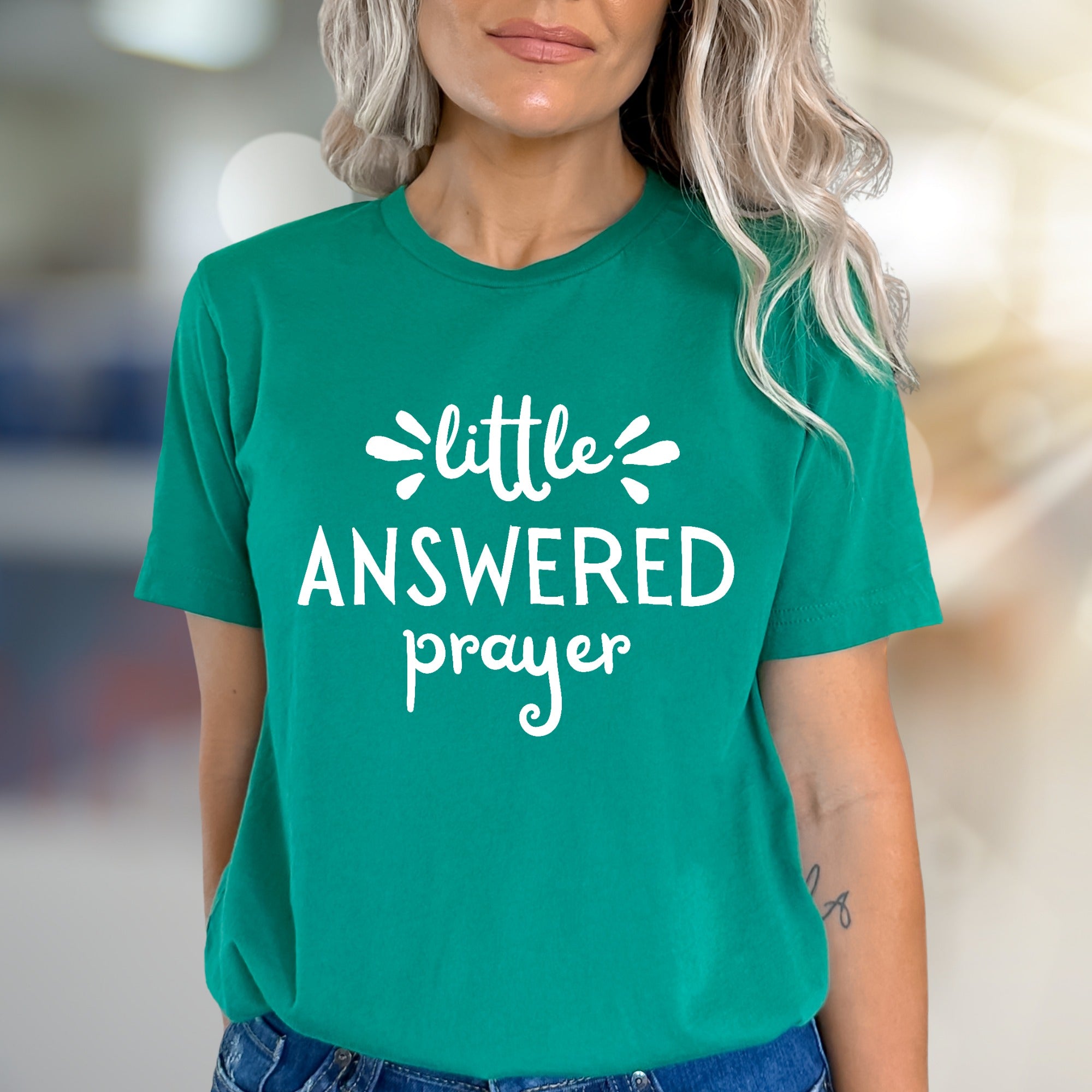 "Little Answered Prayer" Faith Graphic Tee, a Blessed Pick for Believers