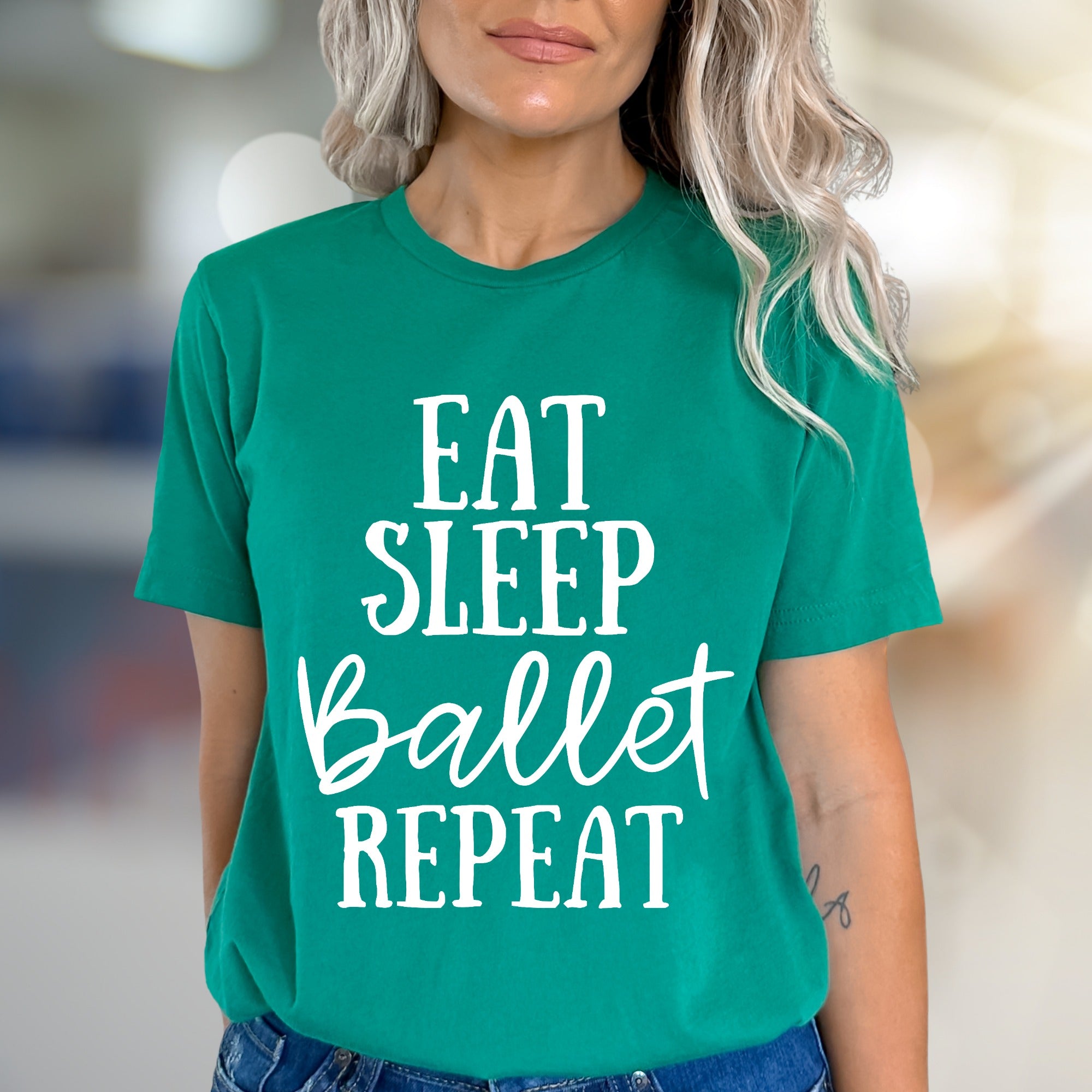 "Eat Sleep Ballet Repeat" Dance Lover Graphic Tee, a Lifestyle Pick for Ballerinas