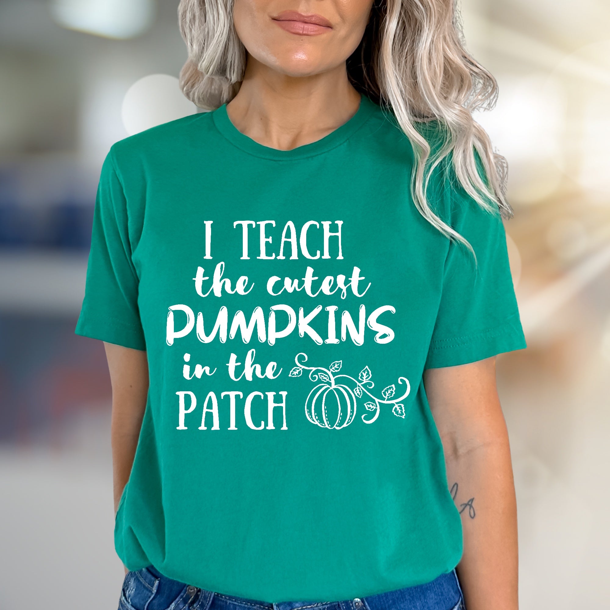 "I Teach the Cutest Pumpkins in the Patch" Fall Comfort Unisex Tee, a Teacher's Delight