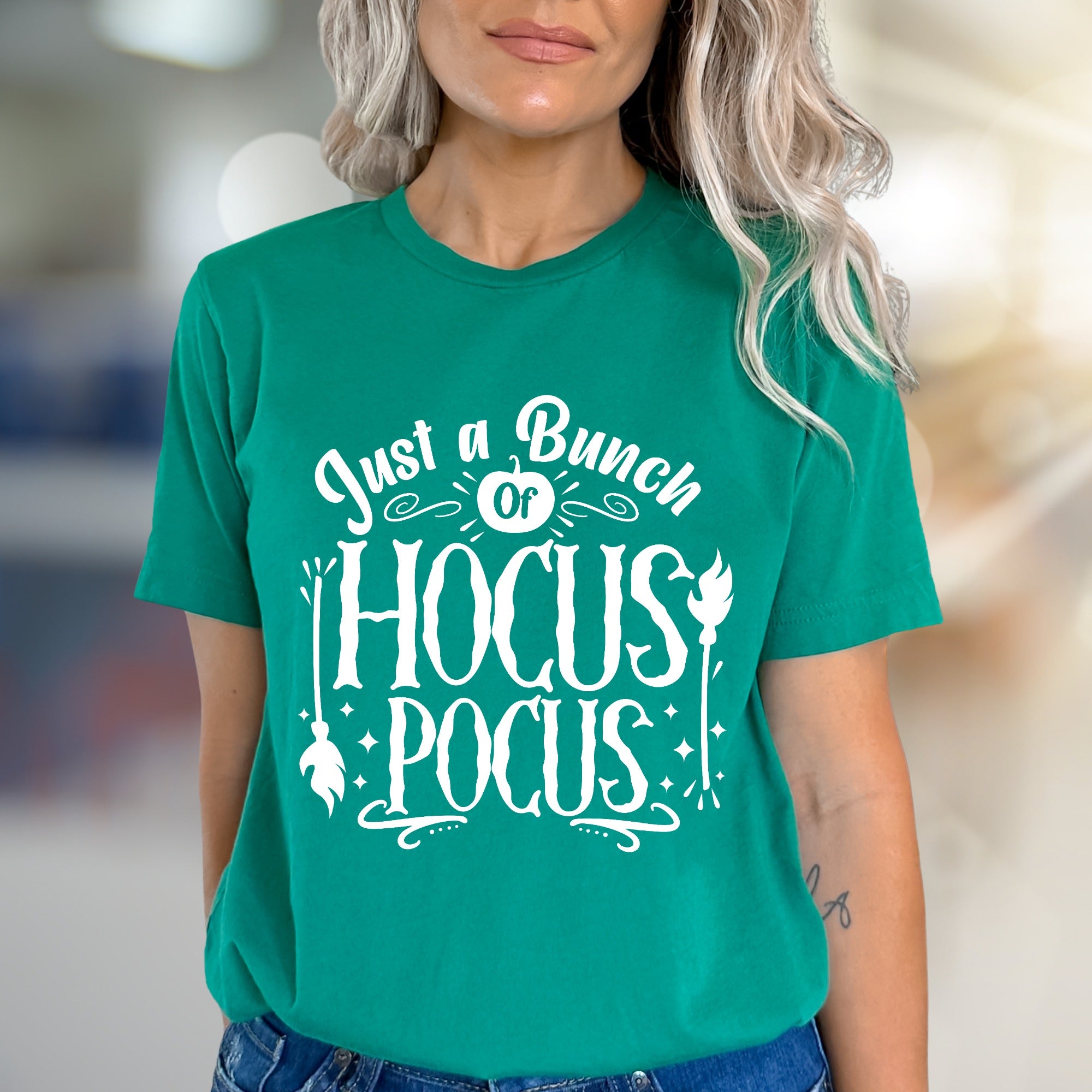 "Just a Bunch of Hocus Pocus" Halloween Graphic Tee, a Spooky Pick for Festive Fans