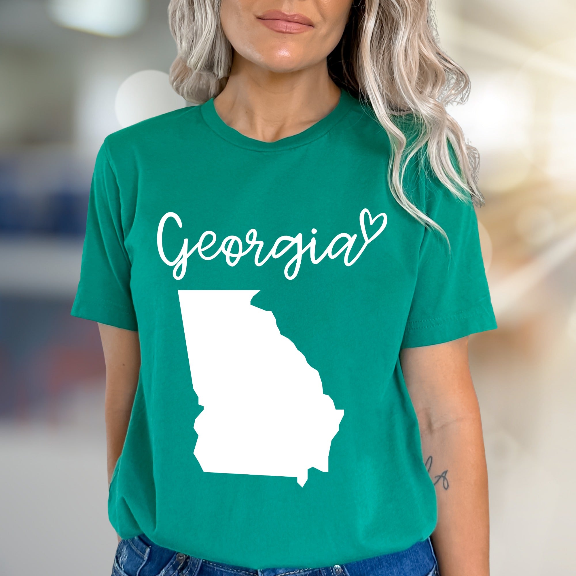"Georgia" State Outline Graphic Tee, a Southern Pride Pick for Travelers