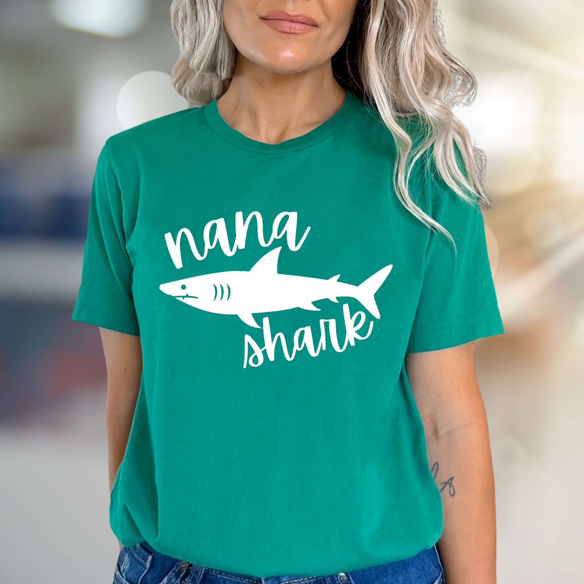 "Nana Shark" Family Fun Graphic Tee, a Heartfelt Pick for Grandmothers