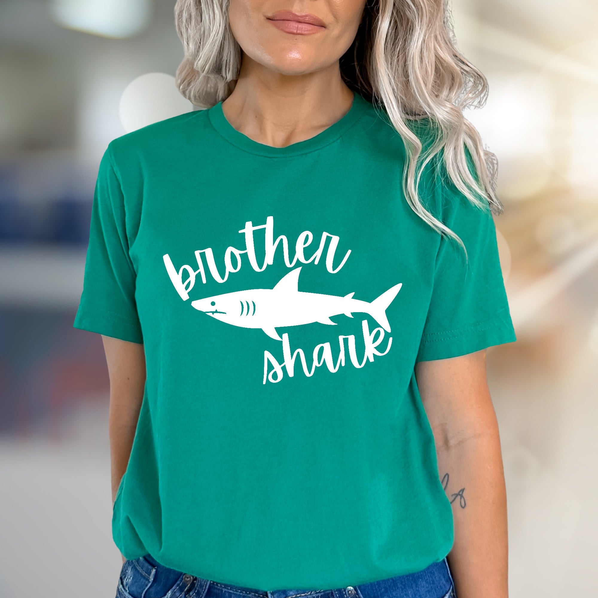 "Brother Shark" Wordplay Graphic Tee, a Family Fun Pick for Siblings