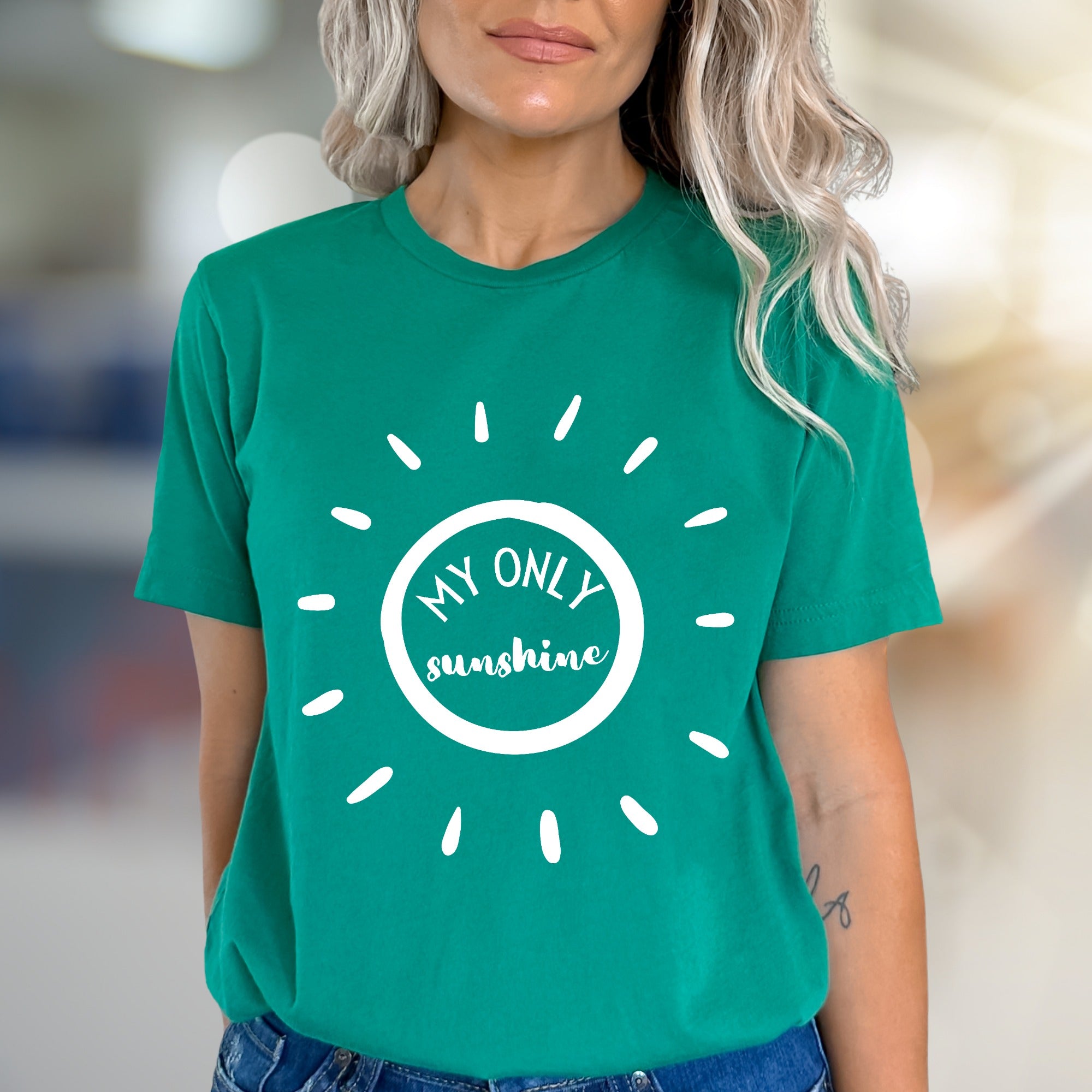 "My Only Sunshine" Radiant Sun Graphic Tee, a Cheerful Pick for Everyone