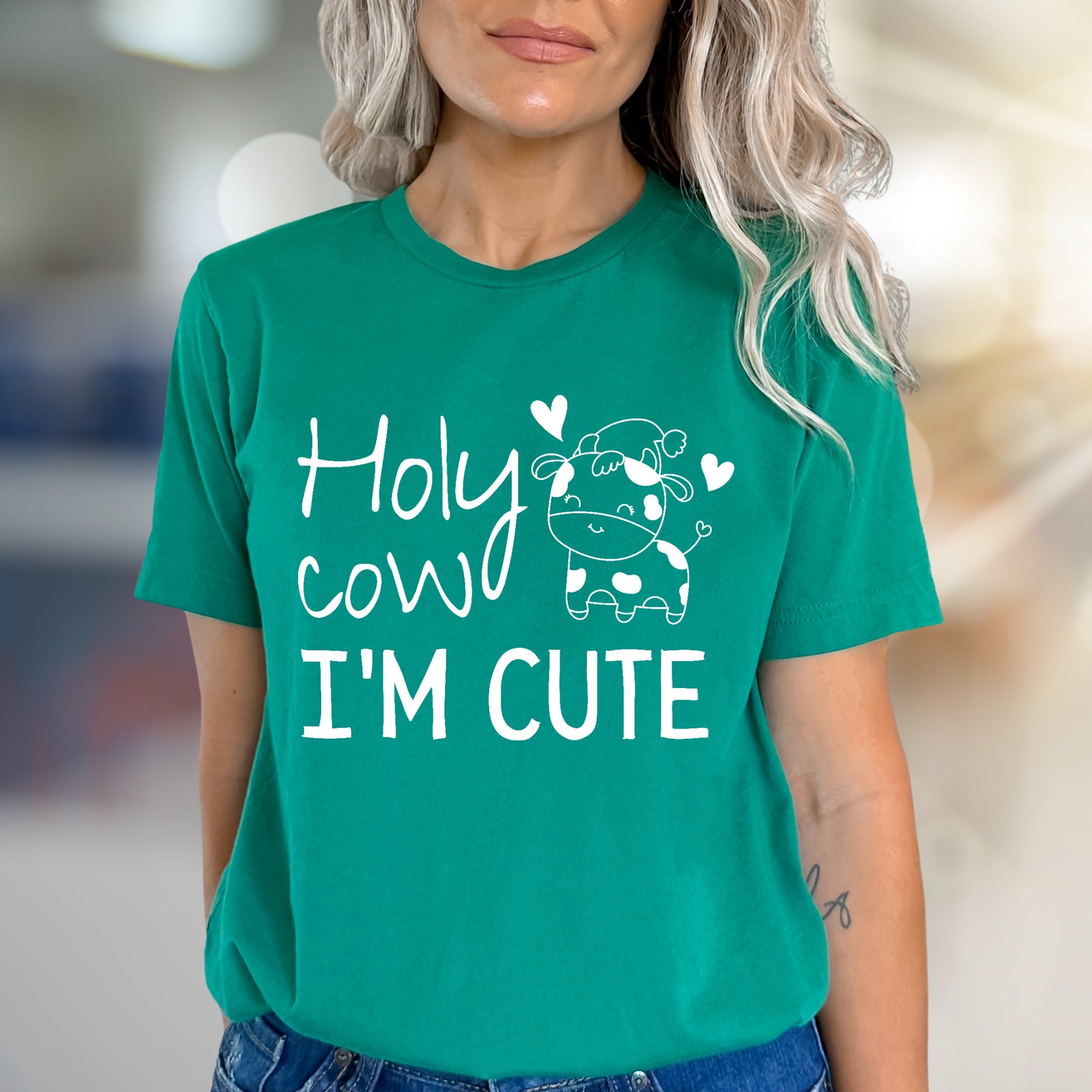 "Holy Cow I'm Cute" Farm Animal Graphic Tee, an Adorable Pick for Cow Lovers