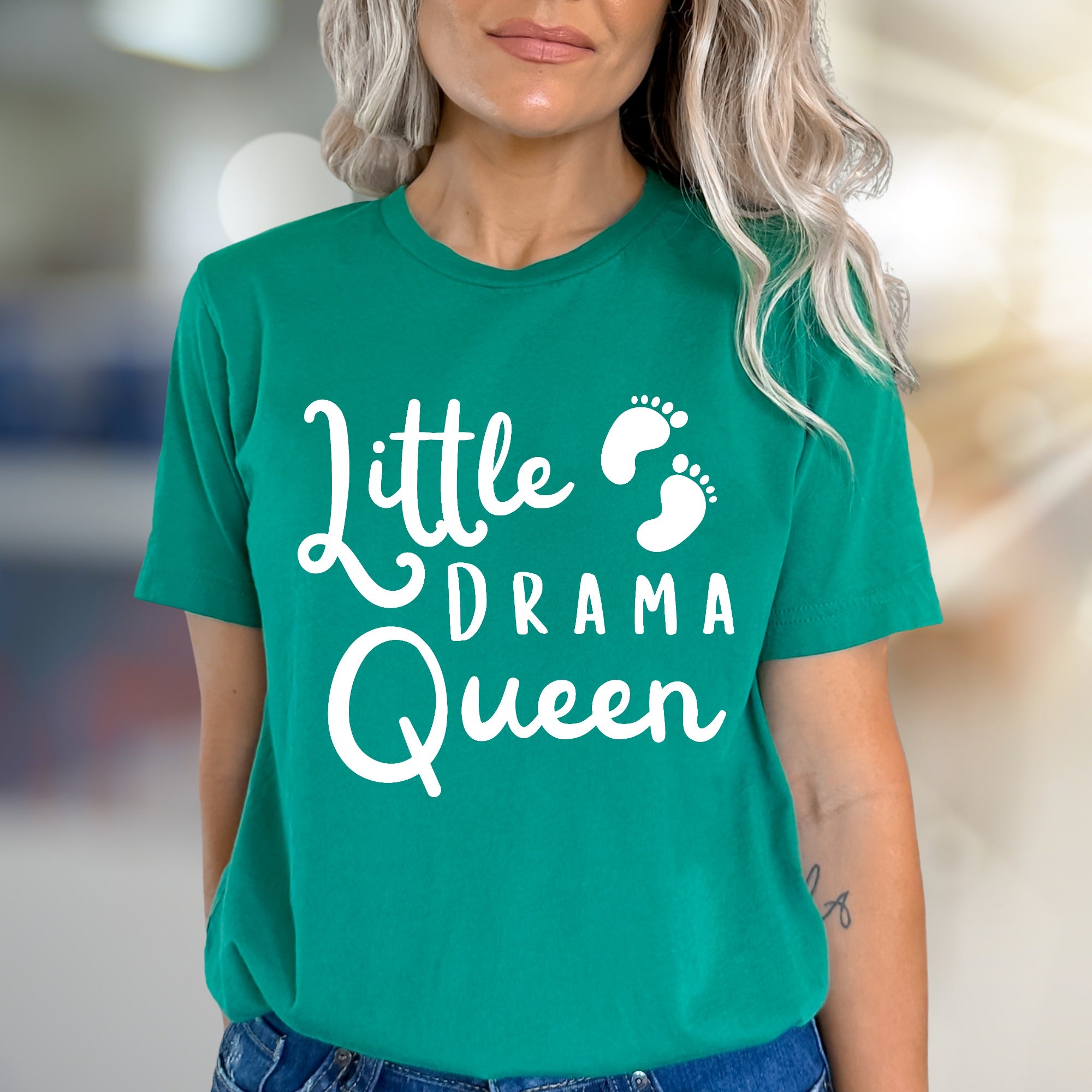 "Little Drama Queen" Baby Feet Graphic Tee, a Playful Pick for New Moms