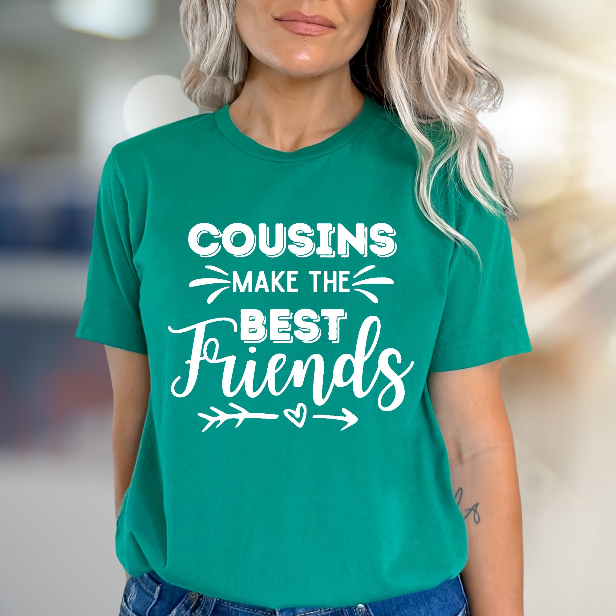 "Cousins Make the Best Friends" Family Tie Graphic Tee, a Heartfelt Pick for Relatives