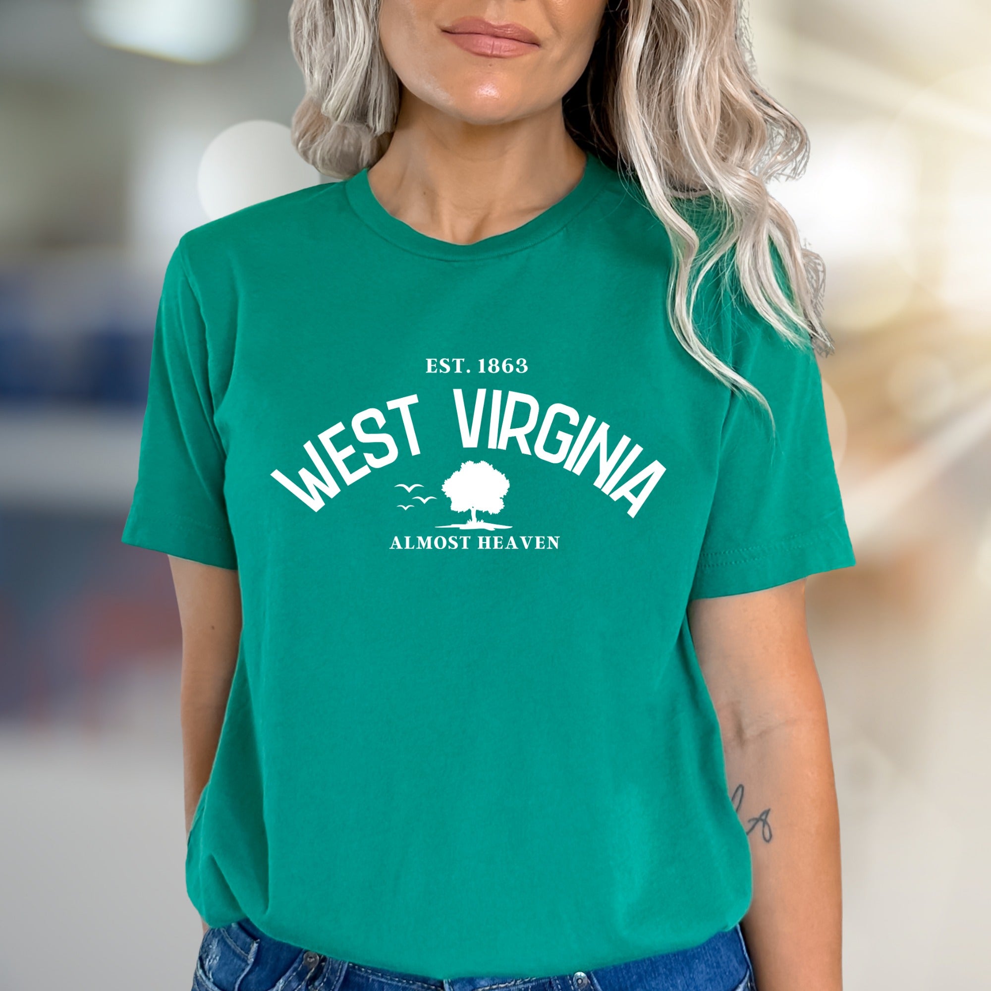 "West Virginia Almost Heaven" State Pride Graphic Tee, a Heritage-Inspired Pick for Nature Lovers
