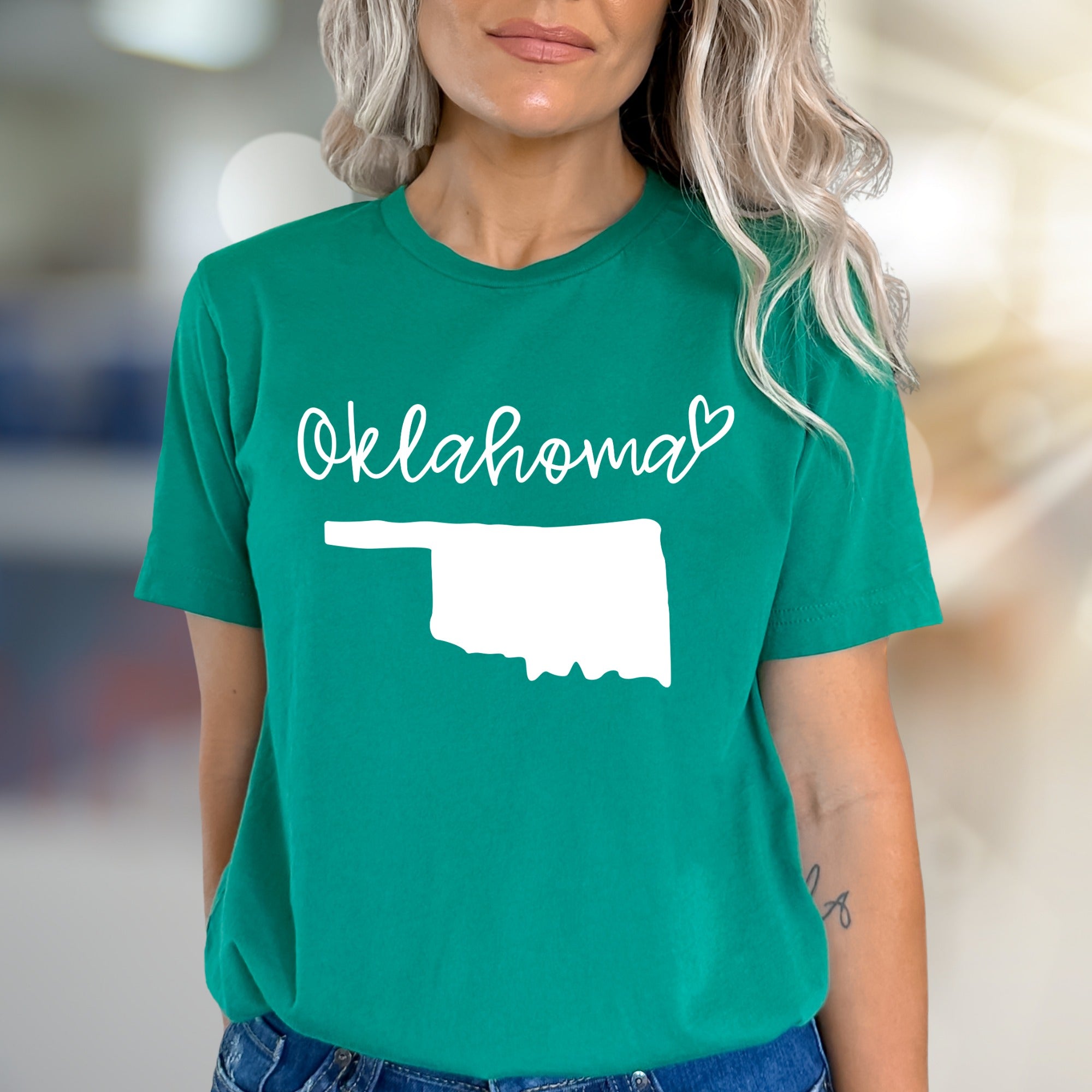 "Oklahoma" State Map Graphic Tee, a Hometown Pride Pick for State Lovers
