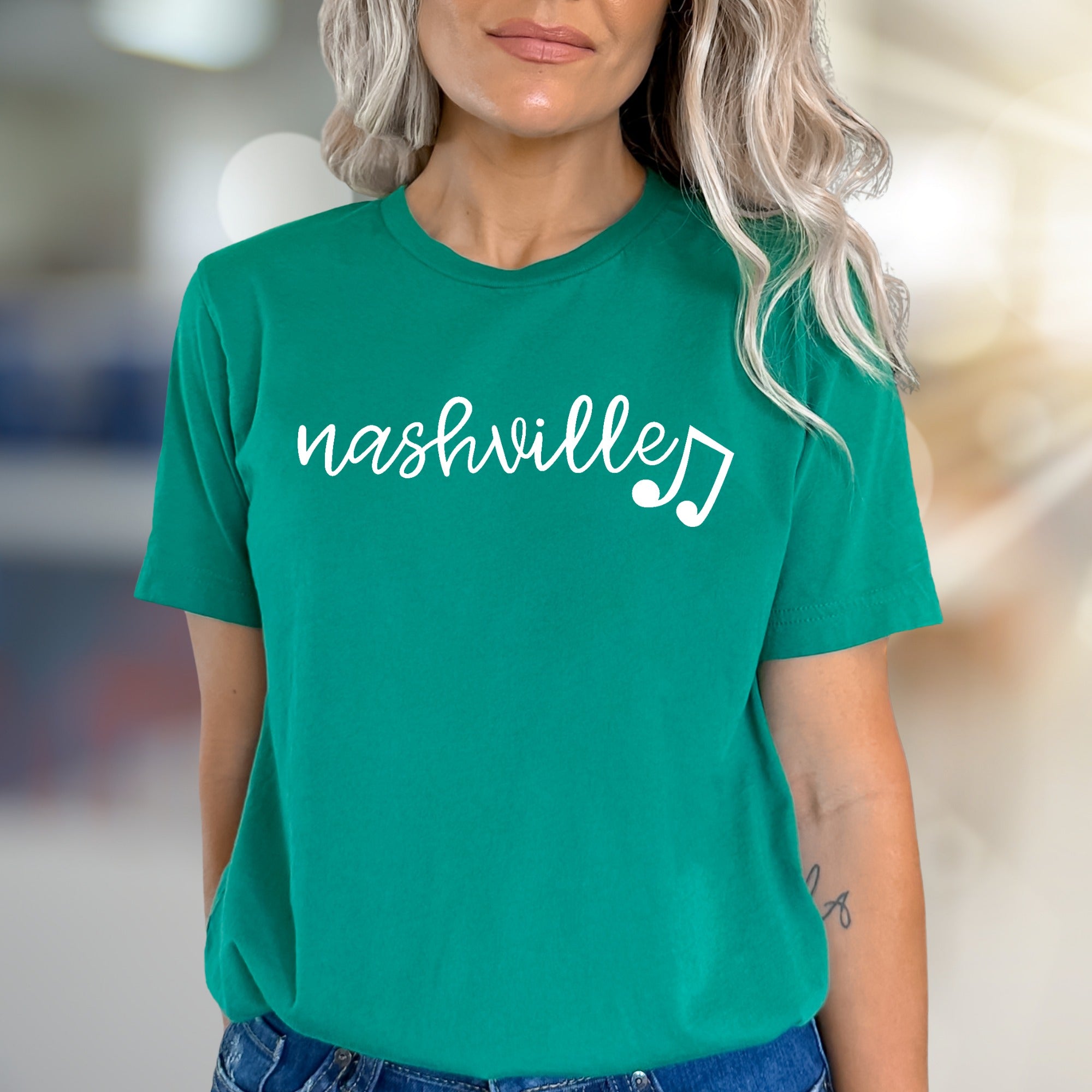 "nashville" Music Note Graphic Tee, a Country Lifestyle Pick for Music Lovers