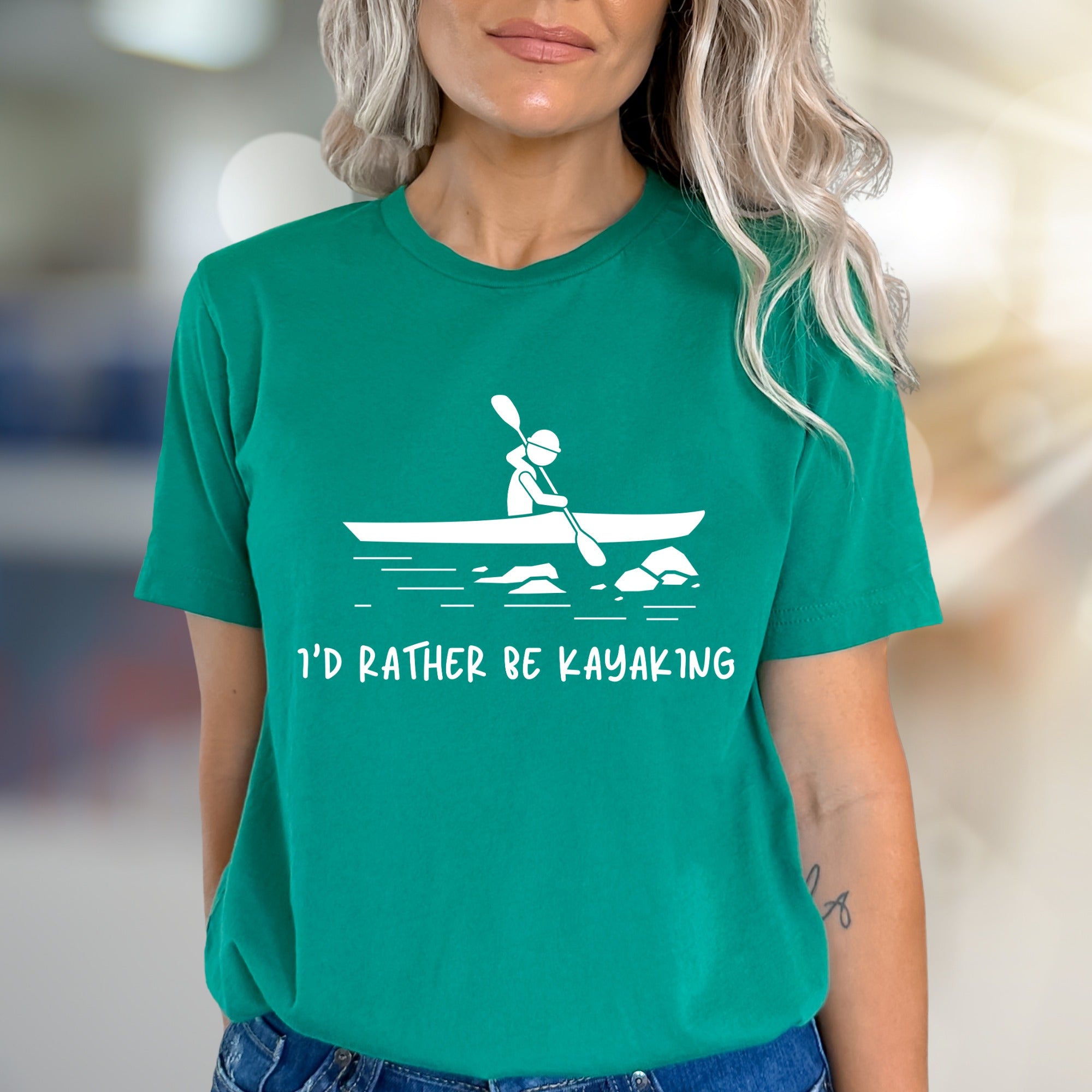 "I'd Rather Be Kayaking" Outdoorsy Graphic Tee, a Water Sport Pick for Adventurers