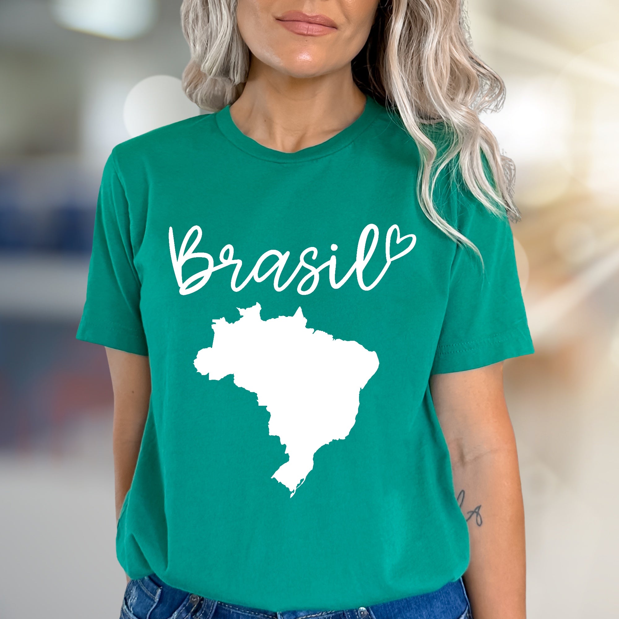 "Brasil" Map Graphic Tee, a Patriotic Pick for Travelers & Culture Lovers