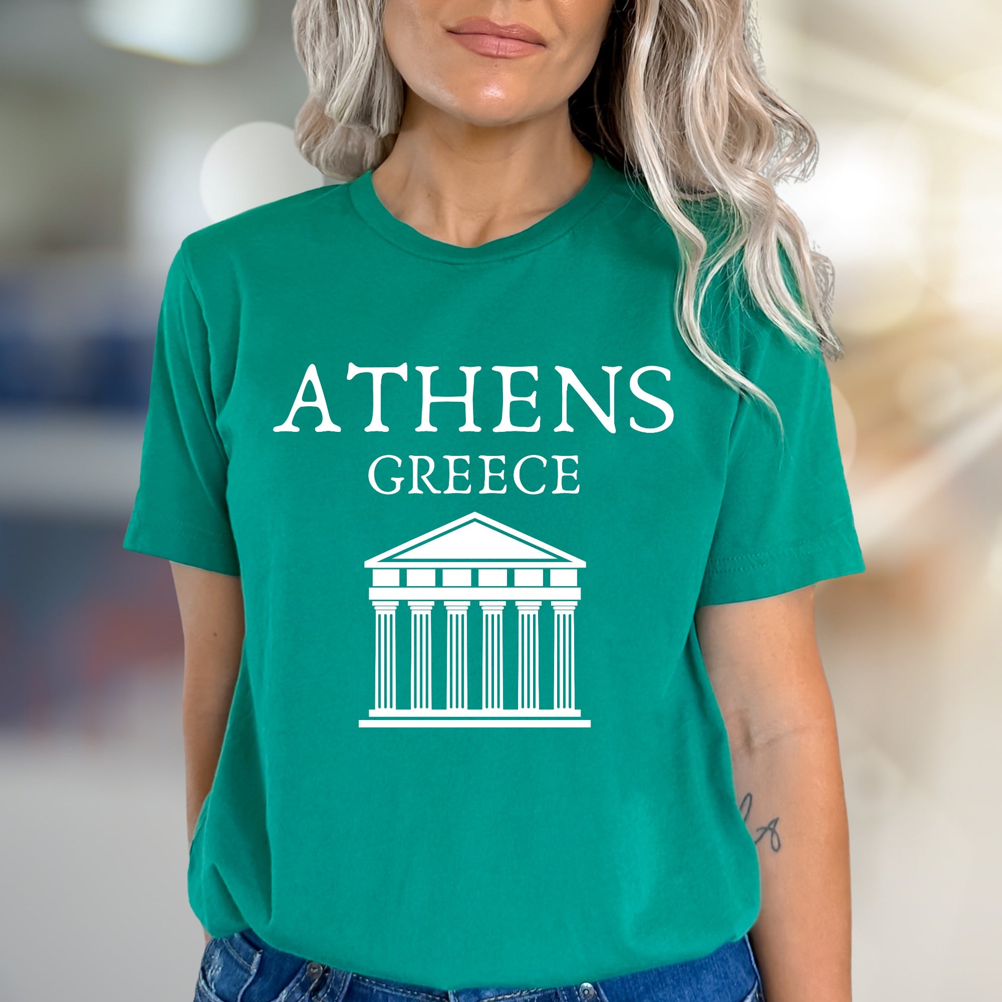 "ATHENS GREECE" Landmark Graphic Tee, a Travel Souvenir for Culture Lovers