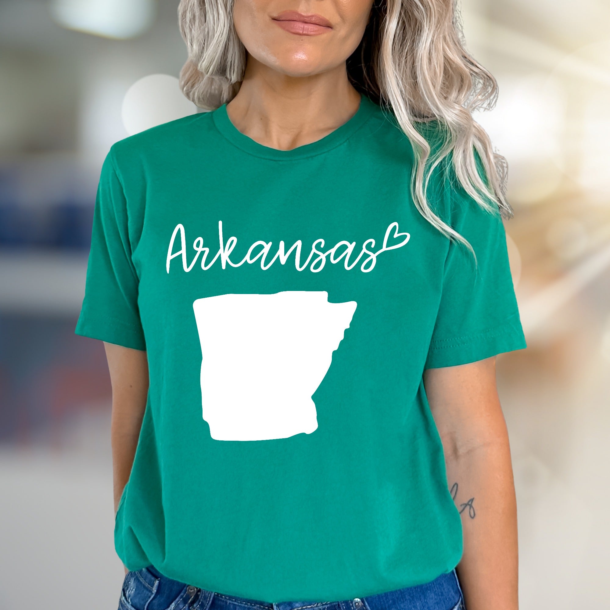 Arkansas with Heart State Map Graphic Tee, a Hometown Pride Pick for Travelers