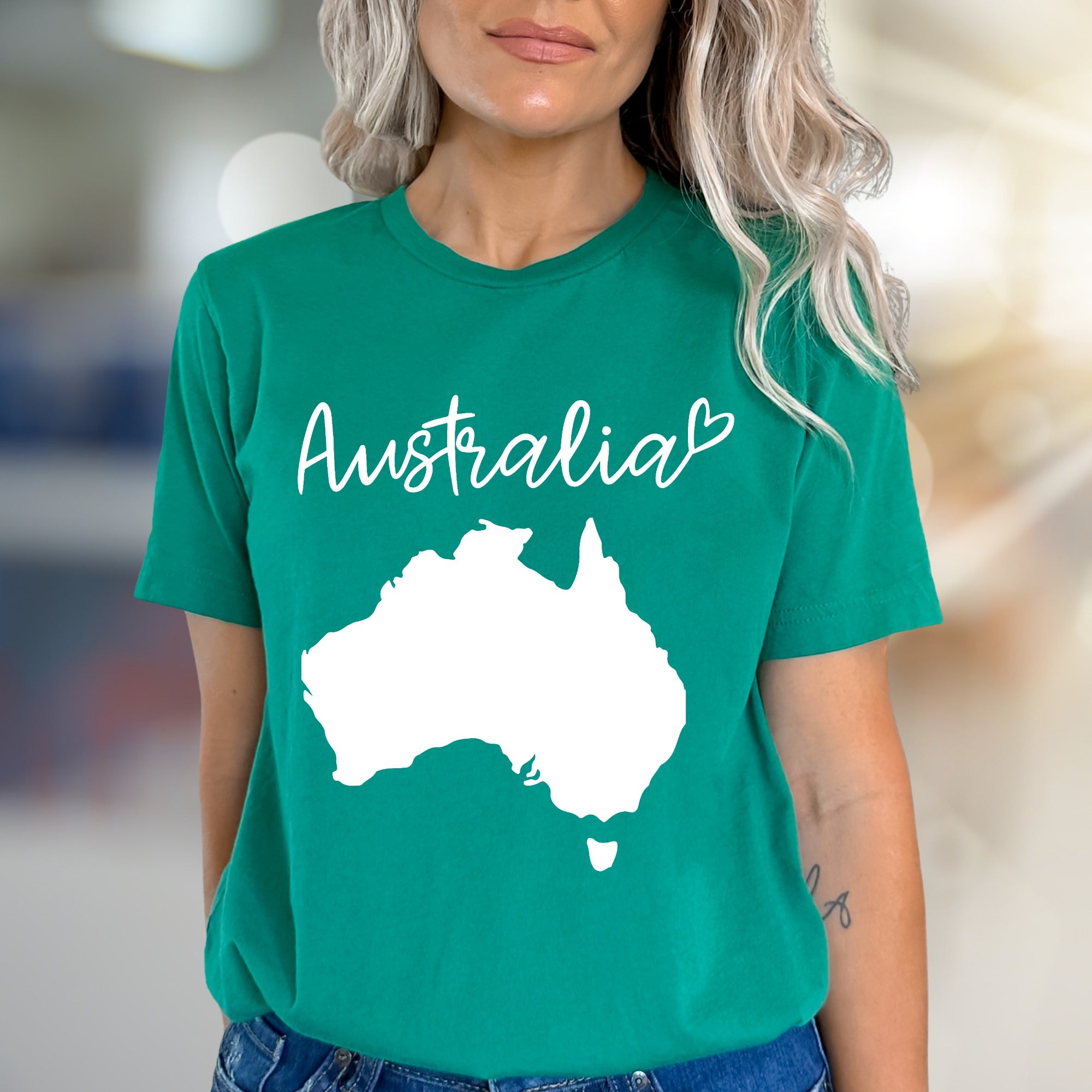 "Australia" Map Heart Graphic Tee, a Travel Lover's Pick for Everyday Style