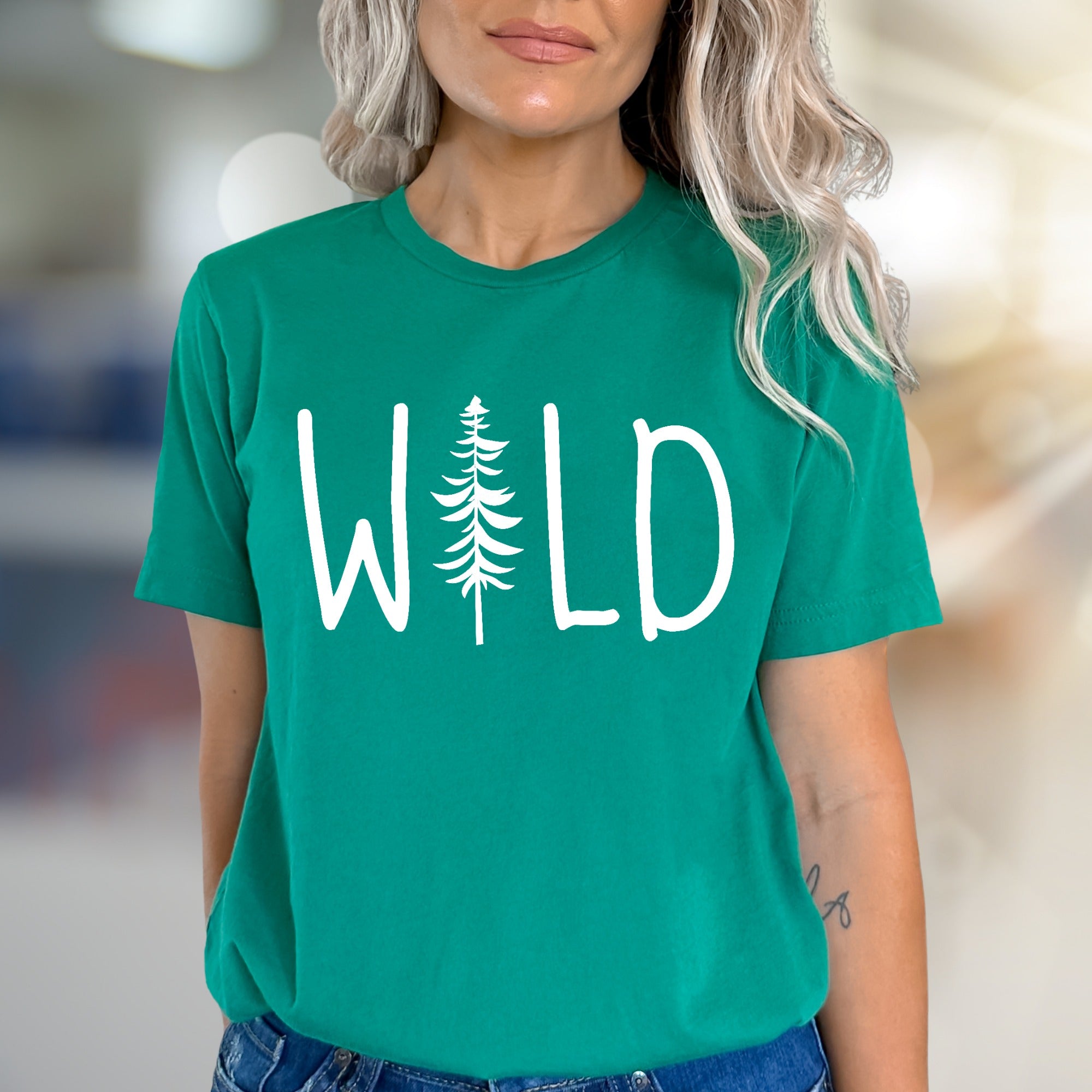 "WILD" Forest Tree Graphic Tee, a Nature-Inspired Pick for Adventurers