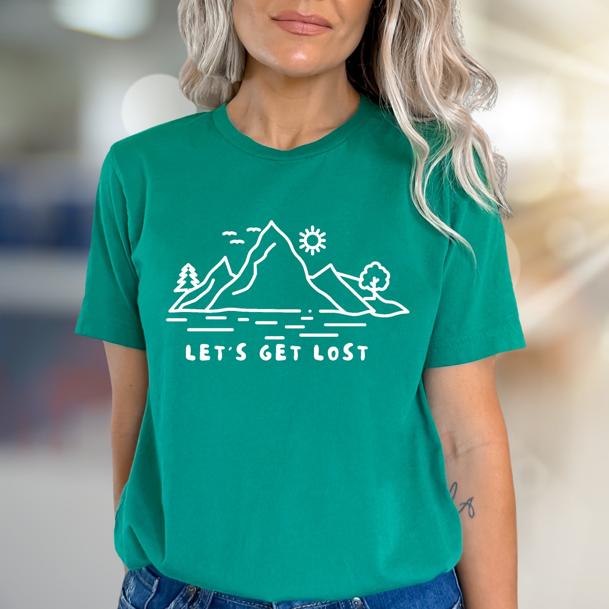 "Let's Get Lost" Mountain Graphic Tee, a Wanderlust Pick for Outdoorsy Souls