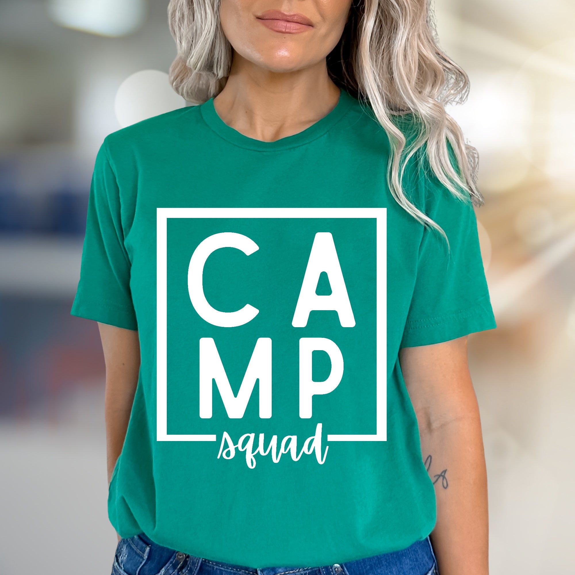 "CAMP squad" Statement Graphic Tee, a Summer Camp Pick for Enthusiasts