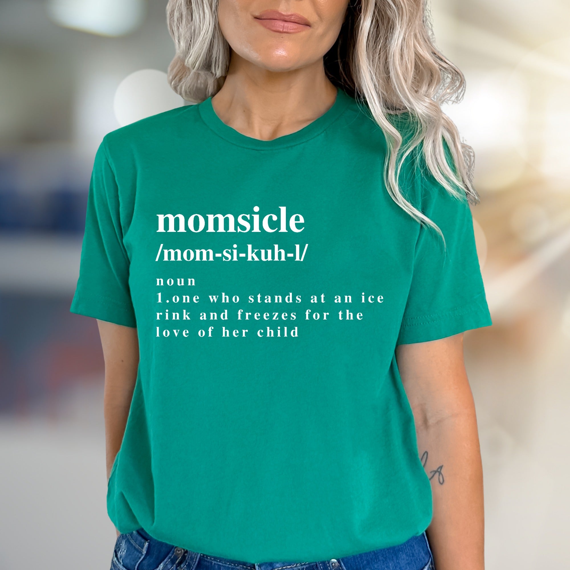 “Momsicle” Definition Graphic Tee, A Humorous Mom Life Pick for Ice Rink Parents