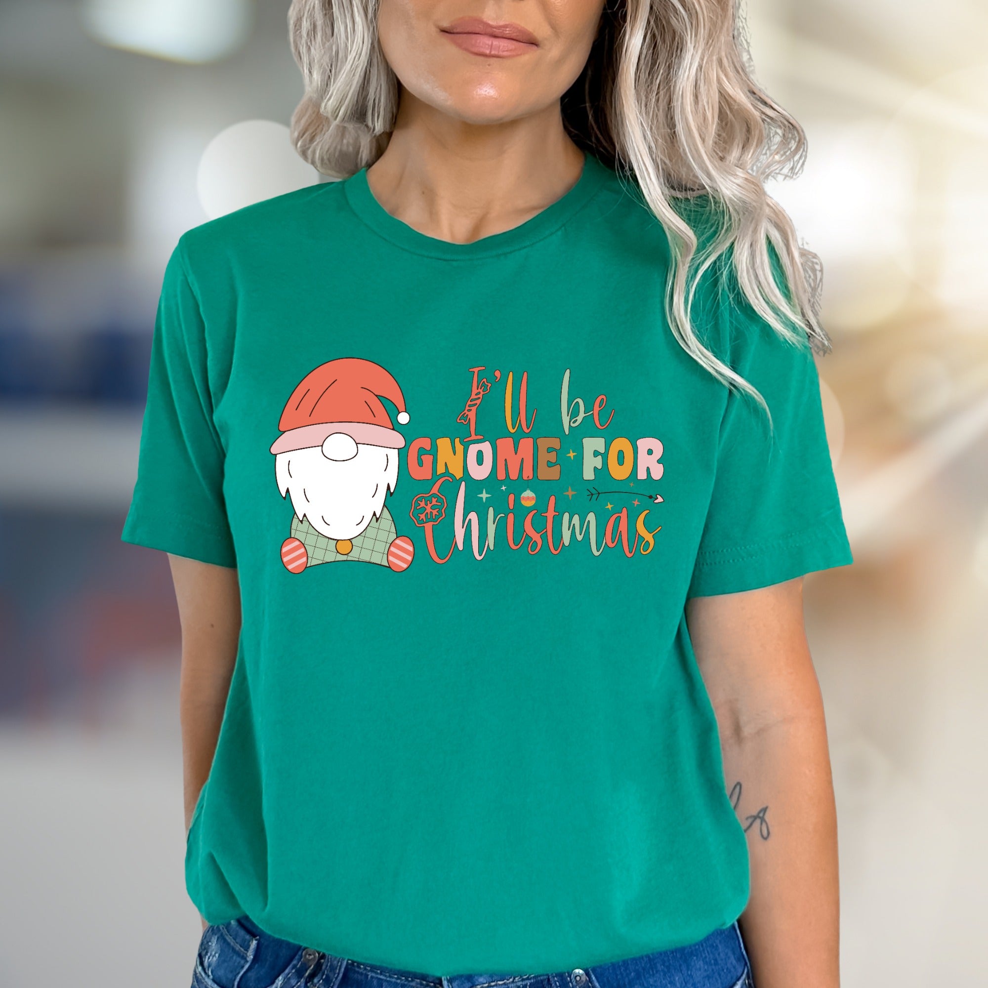 "I'll be Gnome For Christmas" Festive Gnome Graphic Tee, a Holiday Pick for Everyone