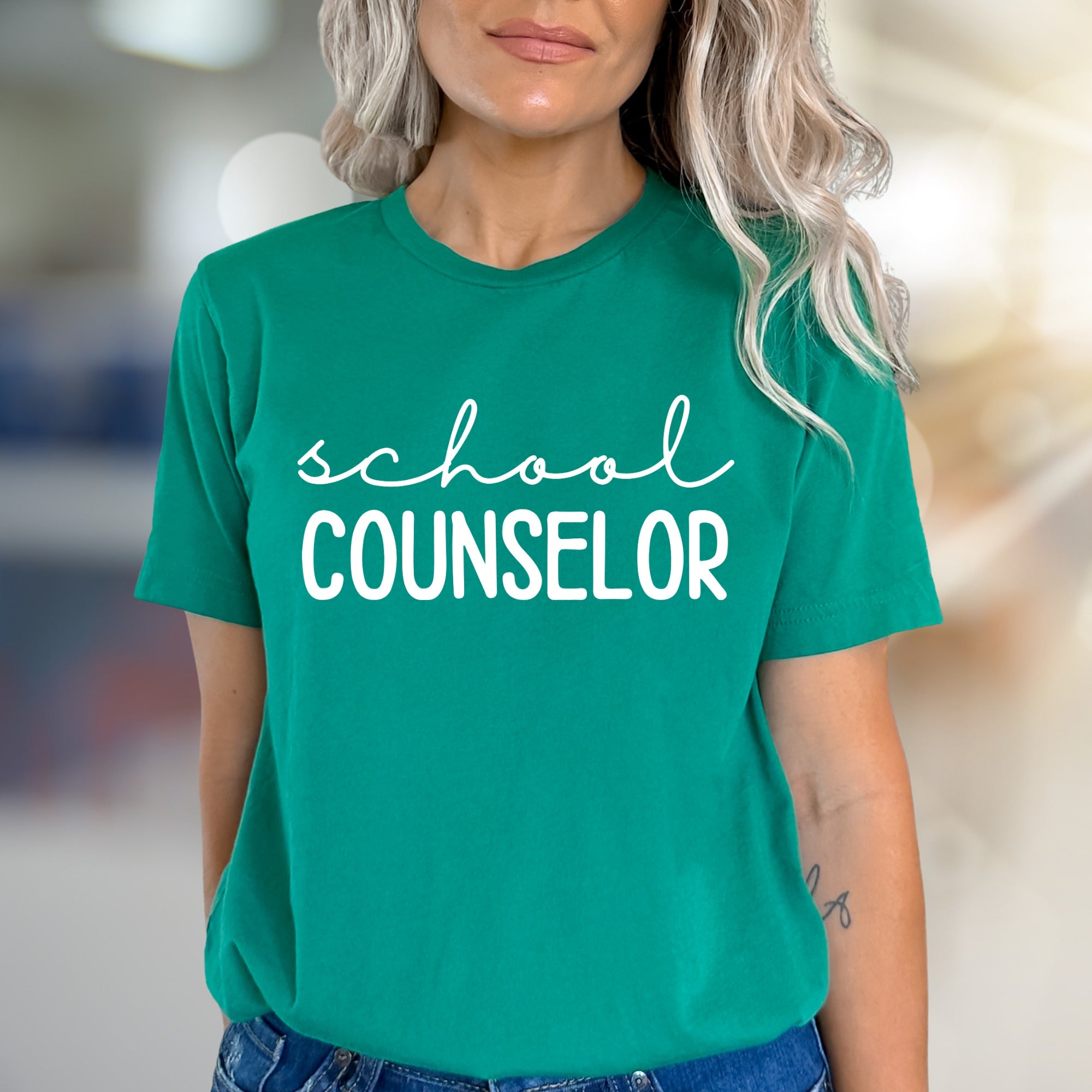 "School Counselor" Empowering Educator Graphic Tee, a Grateful Gift for Professionals