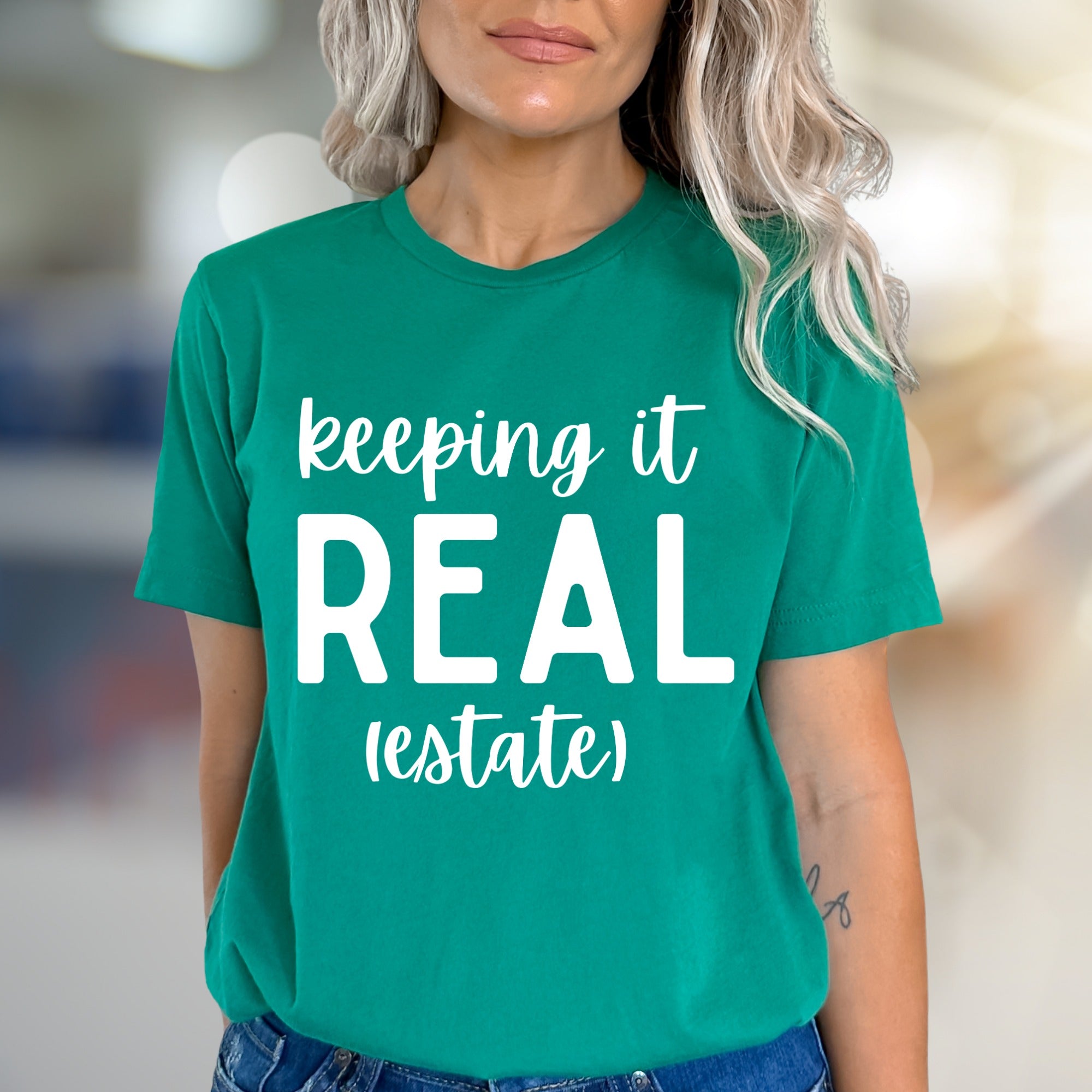 "keeping it REAL (estate)" Real Estate Graphic Tee, a Funny Industry Pick for Realtors