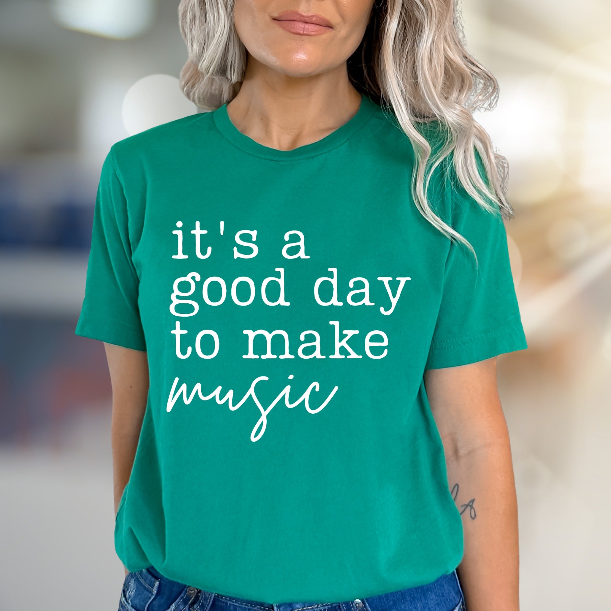 "it’s a good day to make music" Artistic Graphic Tee, A Creative Pick for Music Lovers