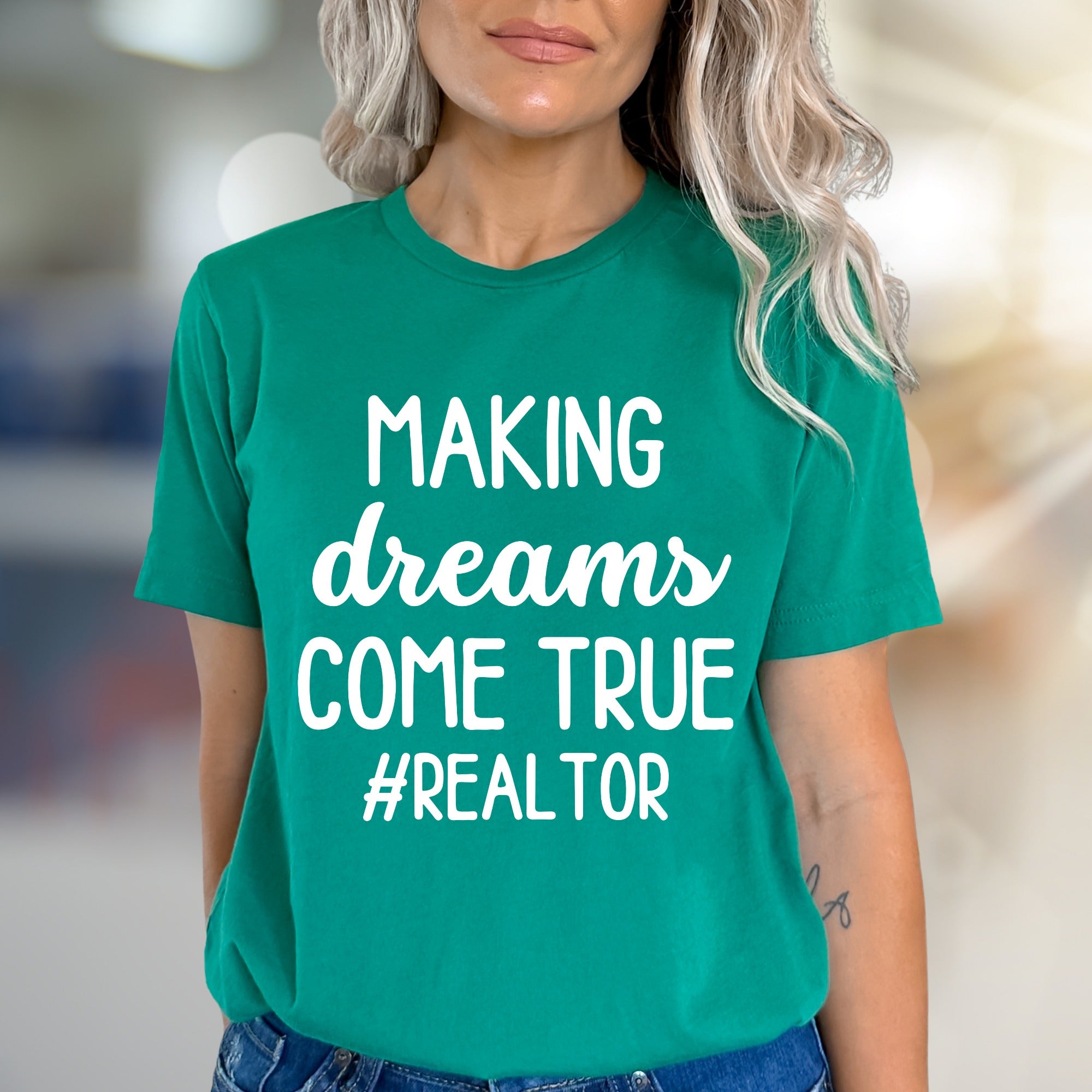 "Making Dreams Come True #REALTOR" Motivational Graphic Tee, a Hustle-Driven Pick for Real Estate Professionals