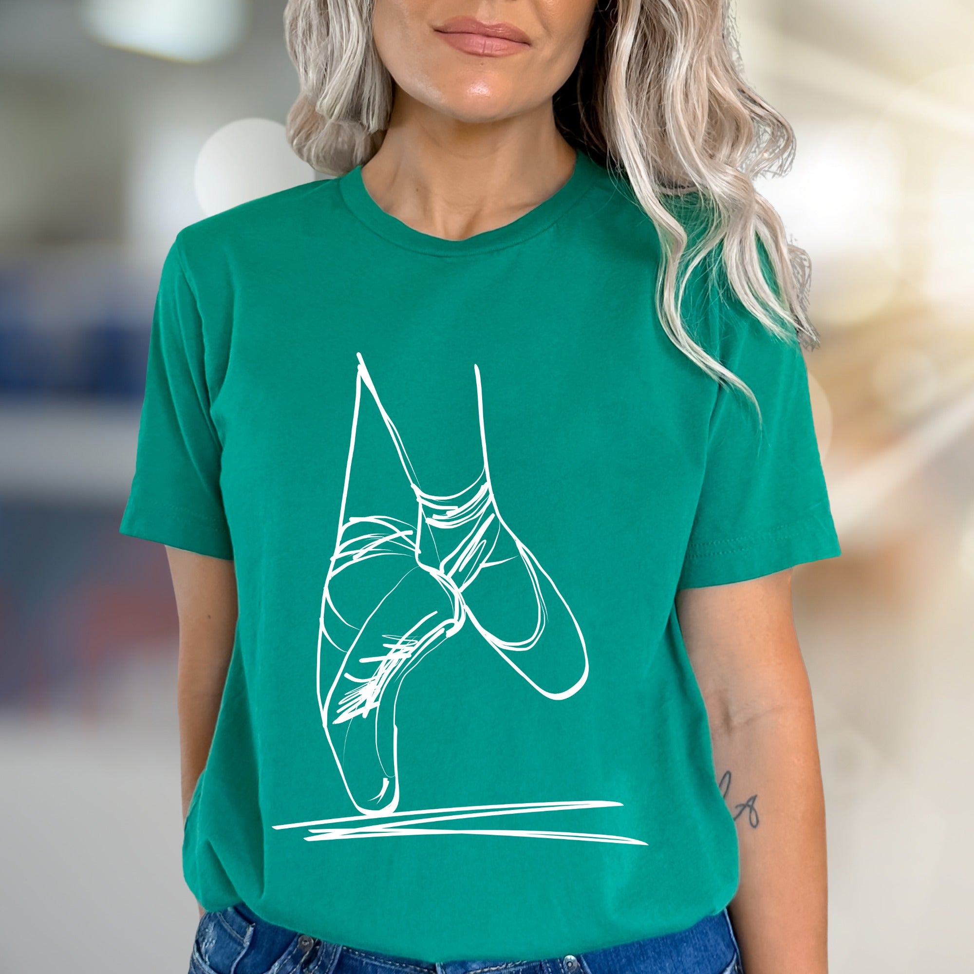 Graceful Pointe Shoes Minimalist Graphic Tee, a Ballet Core Pick for Dancers