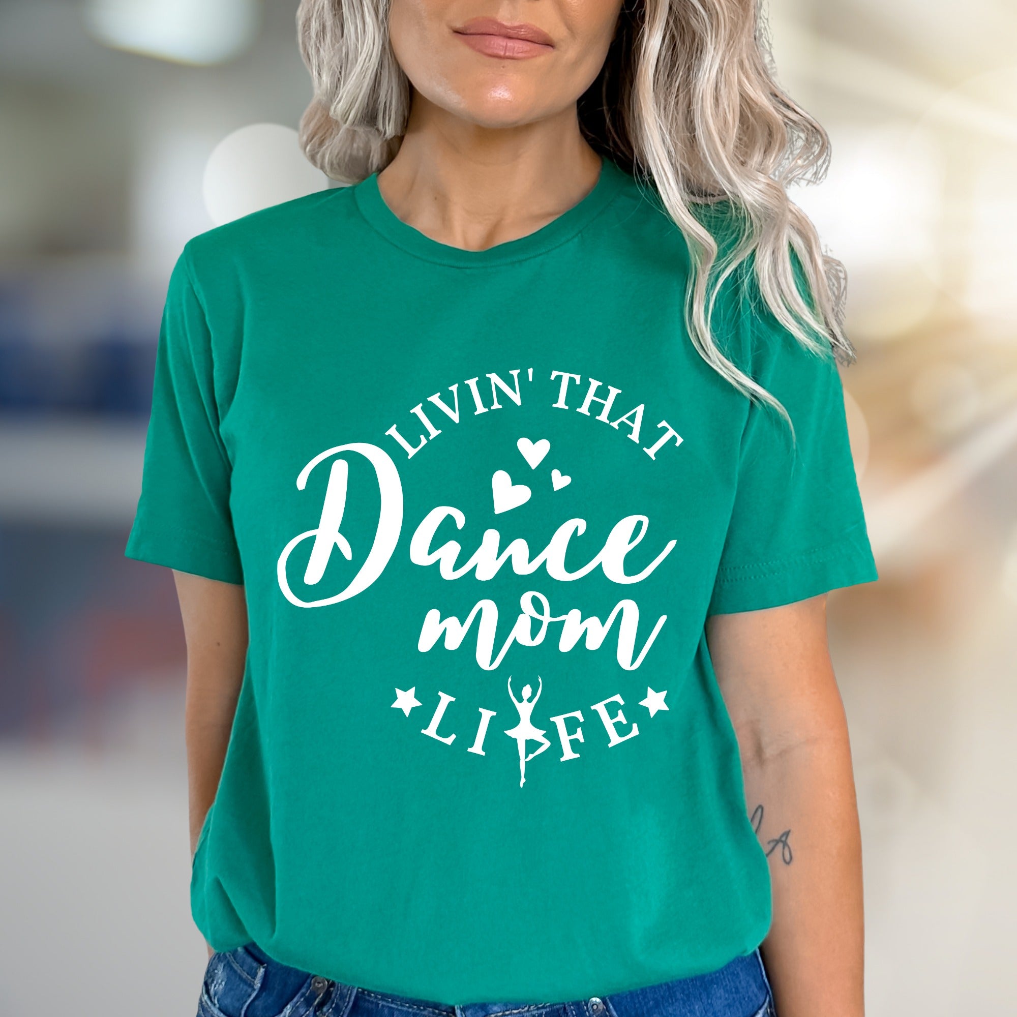 "Livin' That Dance Mom Life" Ballerina Graphic Tee, a Heartfelt Pick for Dance Parents