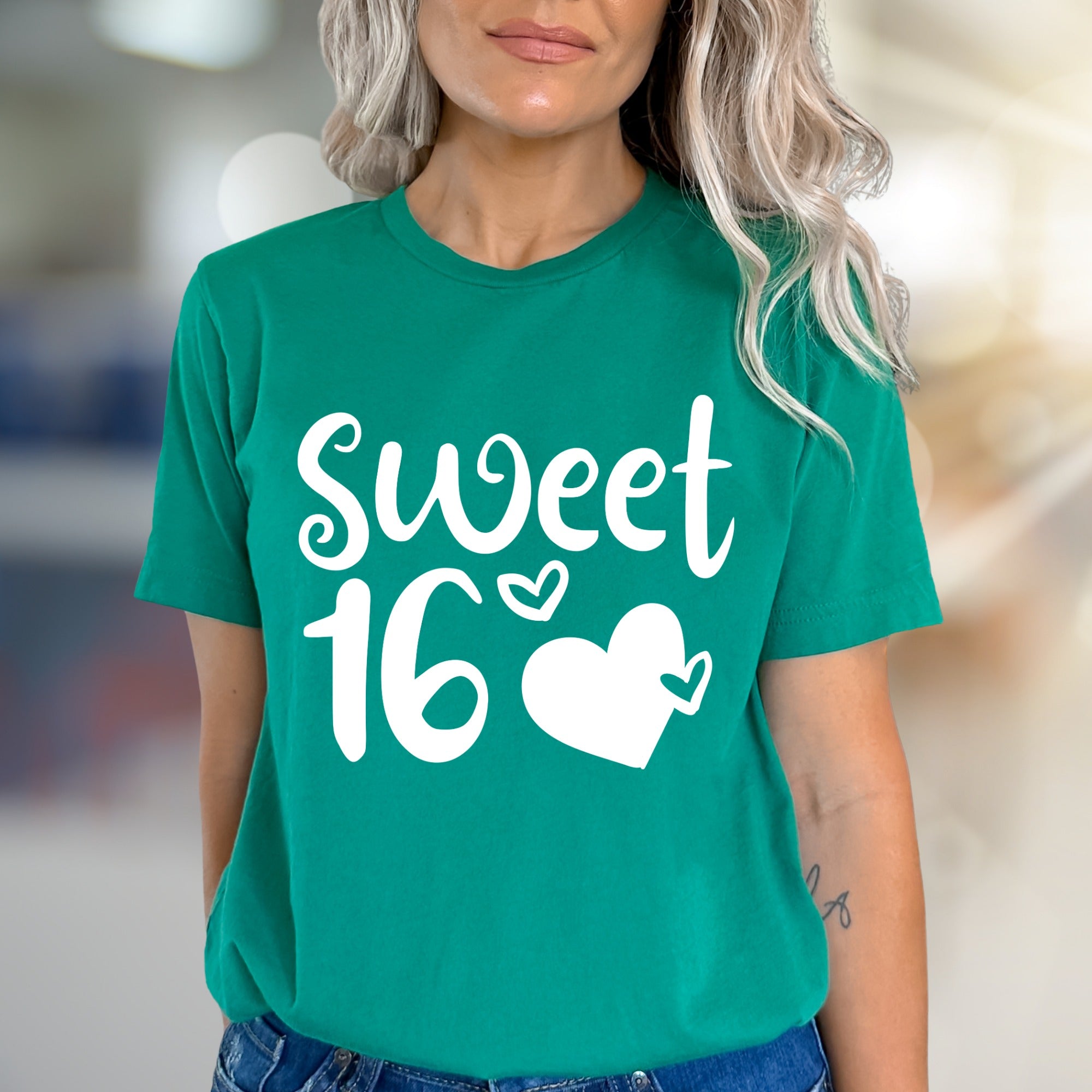 "Sweet 16" Birthday Celebration Graphic Tee, a Girly & Fun Pick for Teens