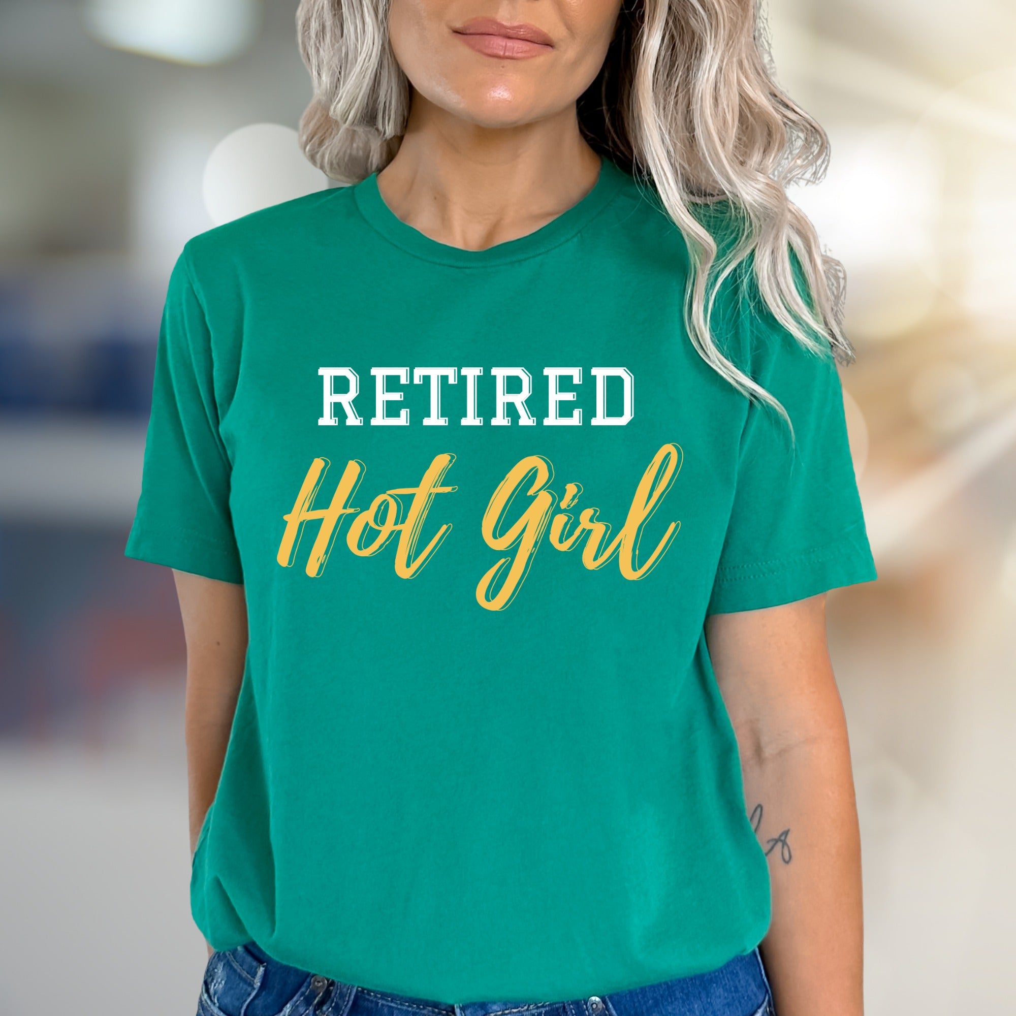 "Retired Hot Girl" Bold Statement Graphic Tee, a Witty Pick for Confident Personalities