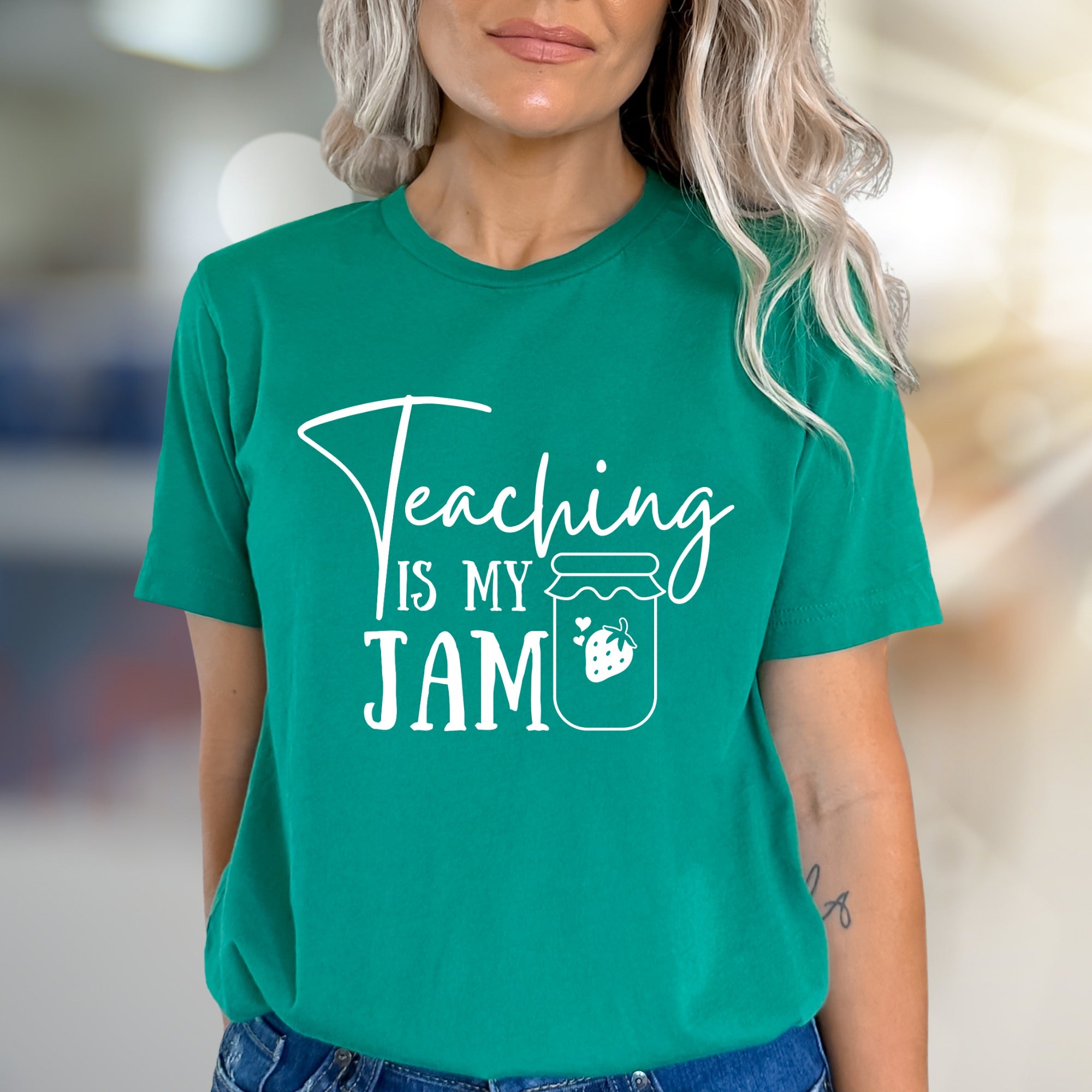 "Teaching Is My Jam" Teacher Appreciation Graphic Tee, a Heartfelt Pick for Educators