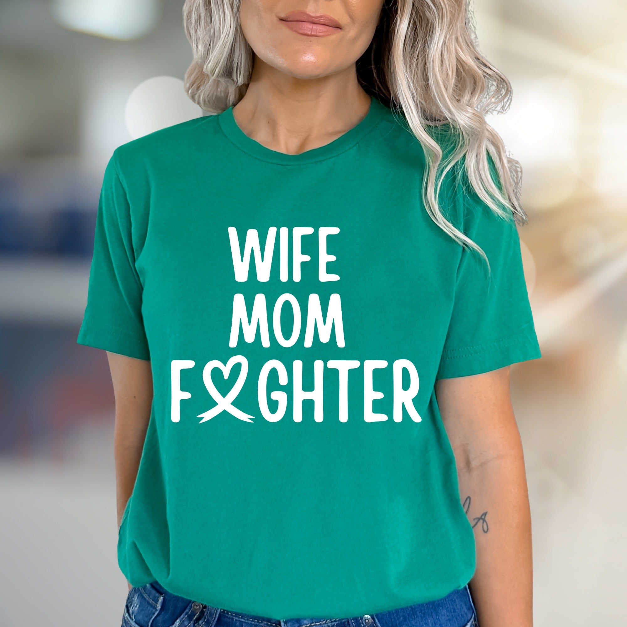 "WIFE MOM FIGHTER" Empowerment Graphic Tee, a Strength-Inspired Pick for Warriors