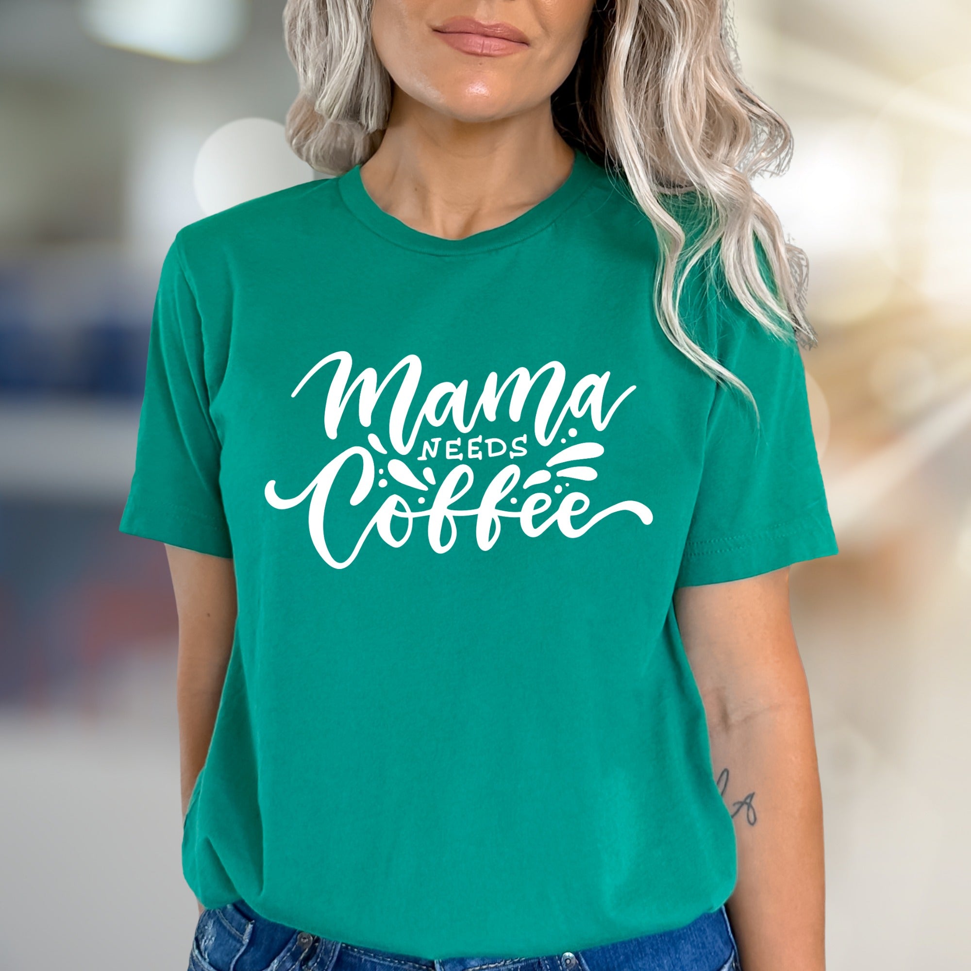 "Mama Needs Coffee" Coffee Lover Graphic Tee, a Mom Life Essential