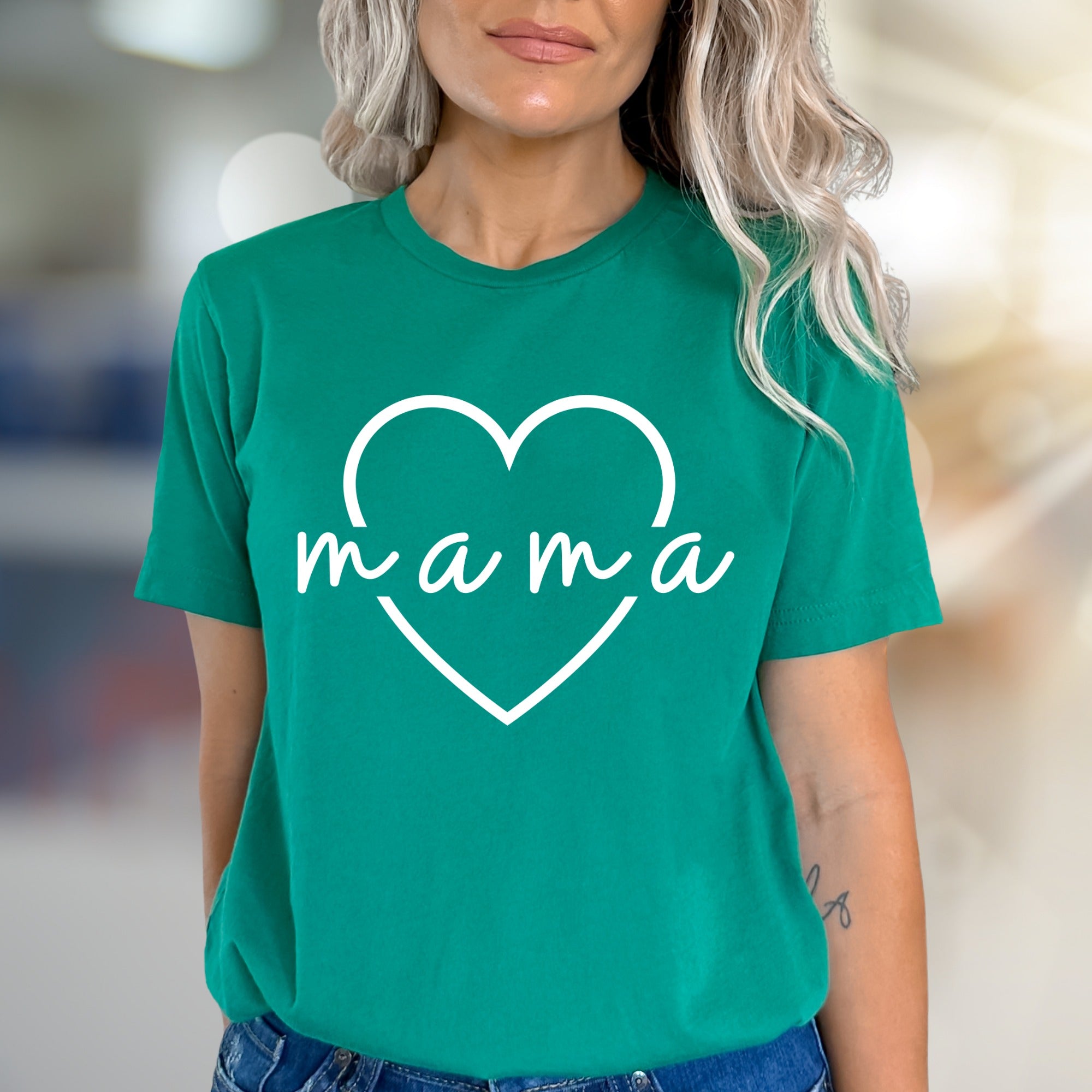 "Mama" Heart Script Graphic Tee, a Loving Pick for New Mothers