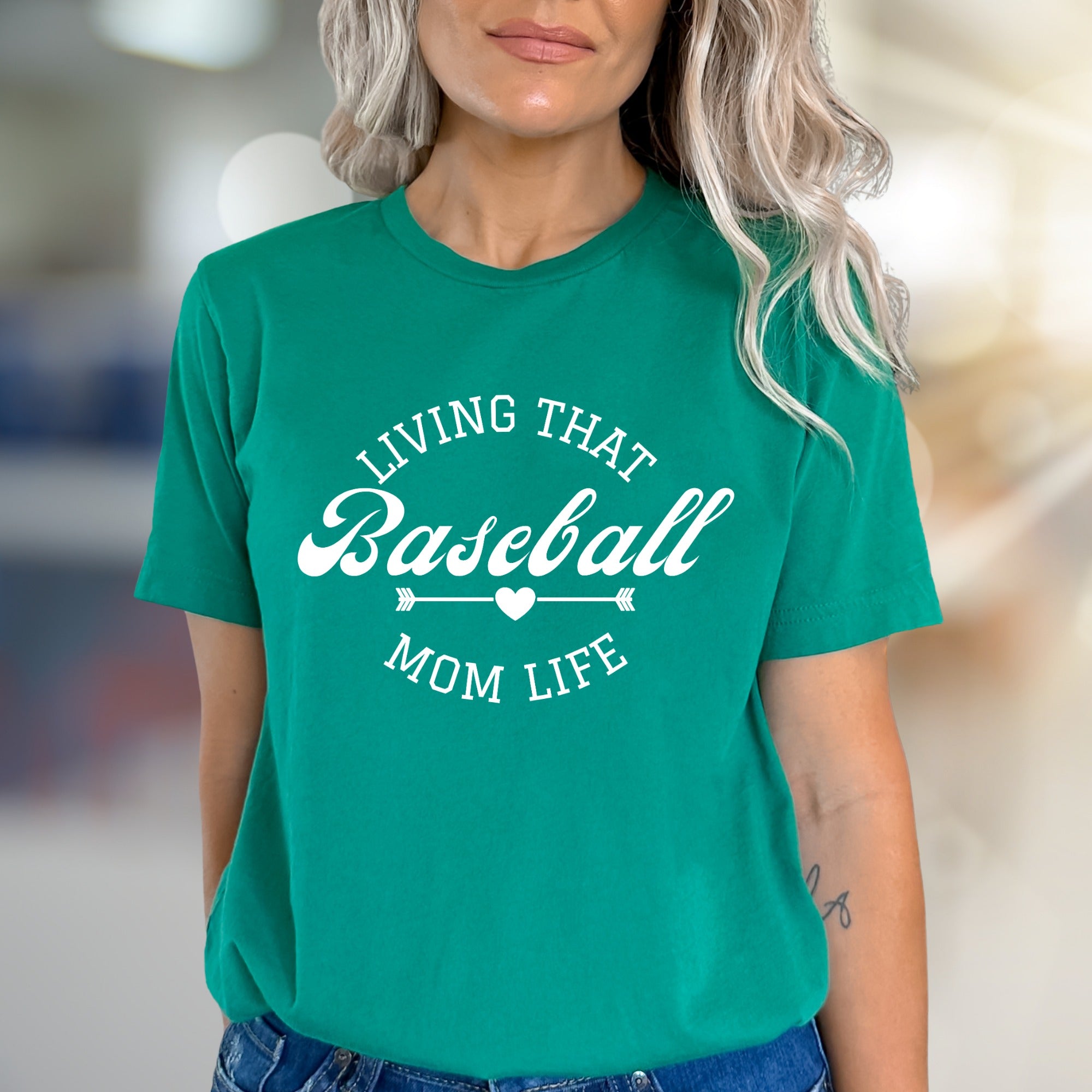 "Living That Baseball Mom Life" Sports Graphic Tee, a Fanwear Pick for Game Day