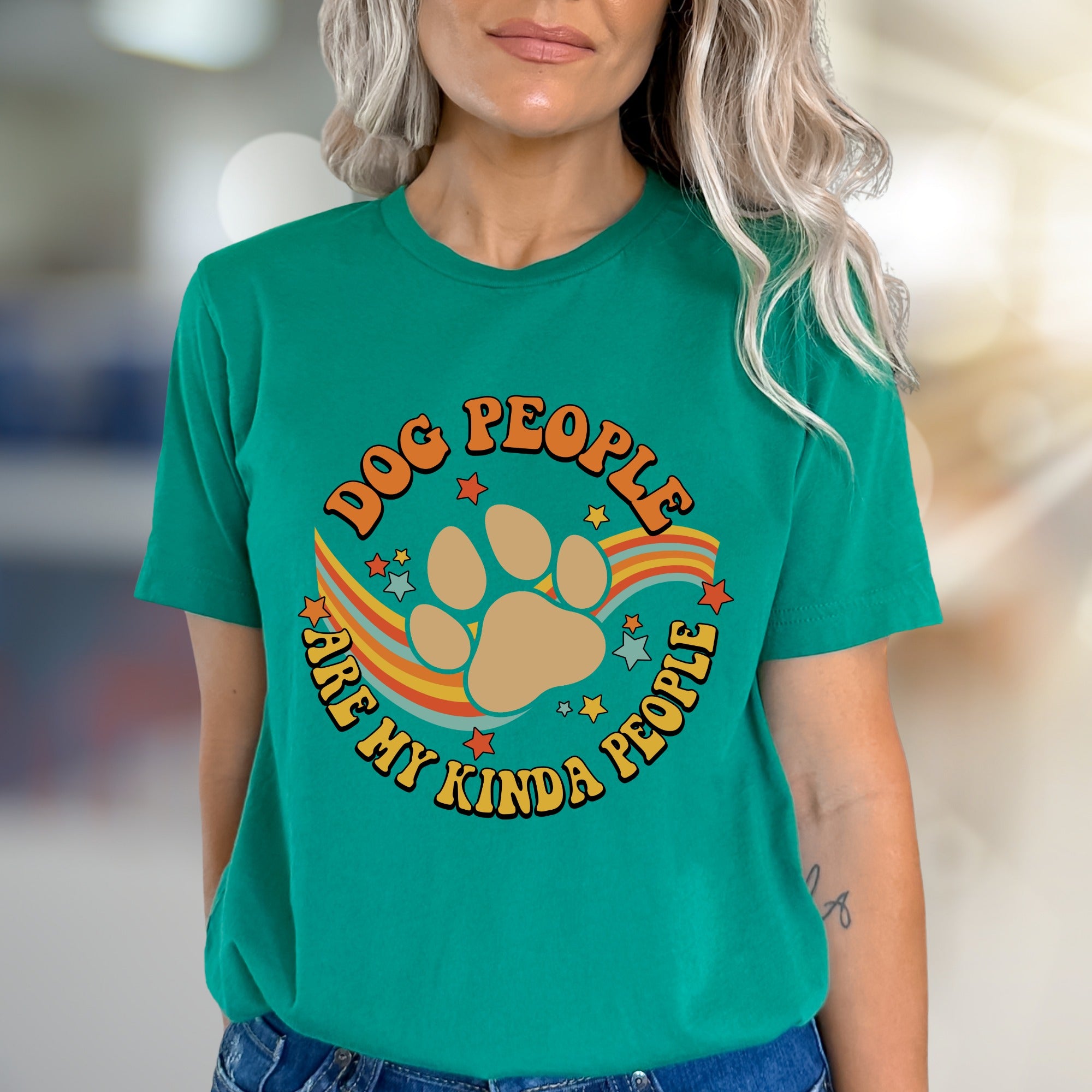 "Dog People Are My Kinda People" Retro Graphic Tee, a Pet Lover's Pick for Everyday Style