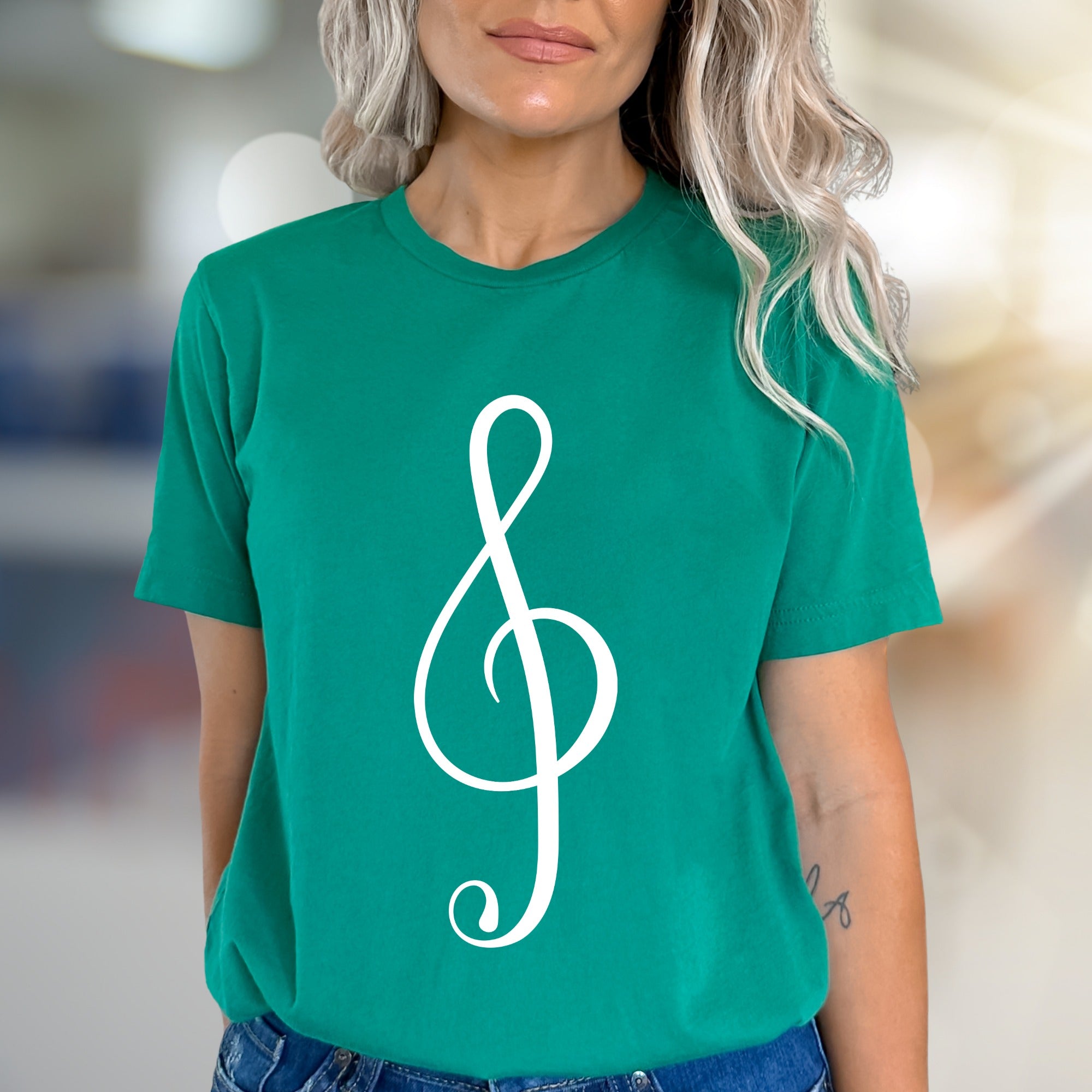 Treble Clef Musical Symbol Graphic Tee, A Musician's Style Pick for Music Lovers