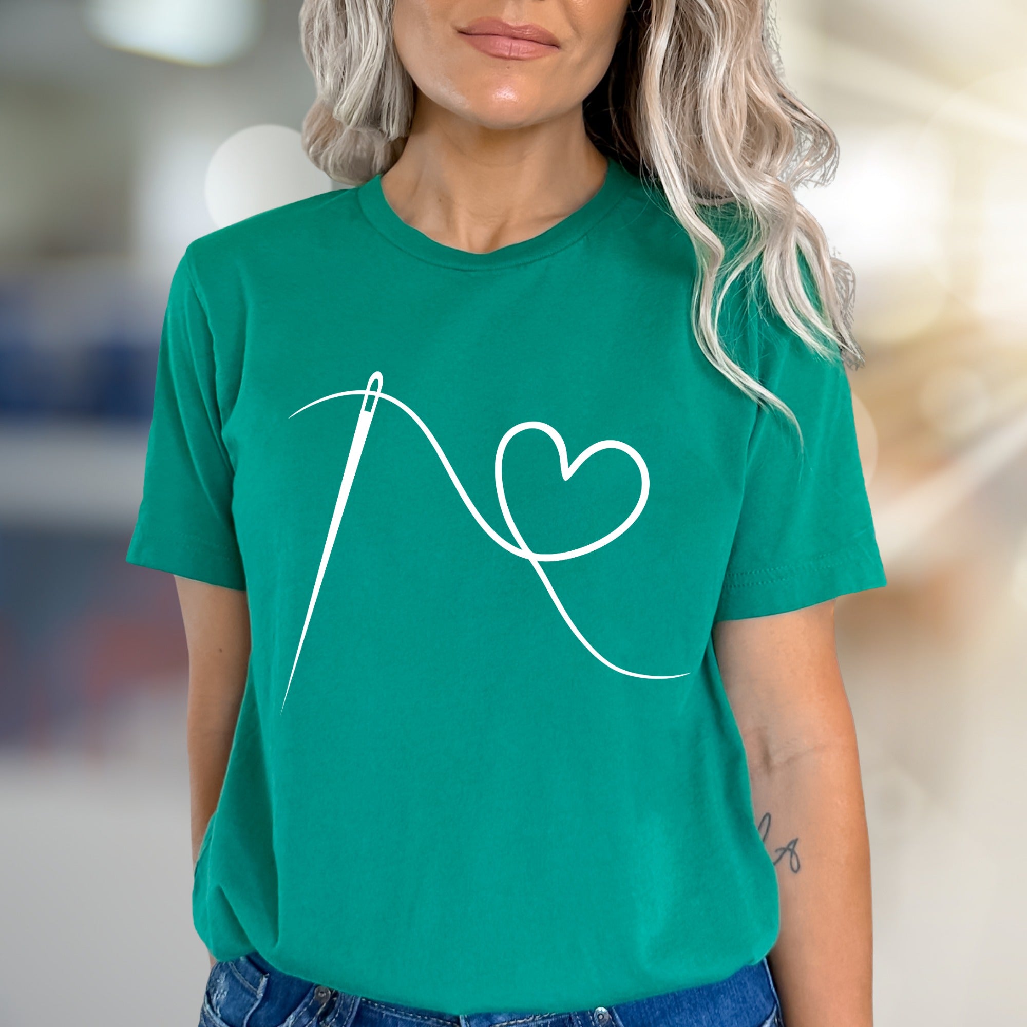Needle & Thread Heart Love Graphic Tee, a Crafty Expression for Makers