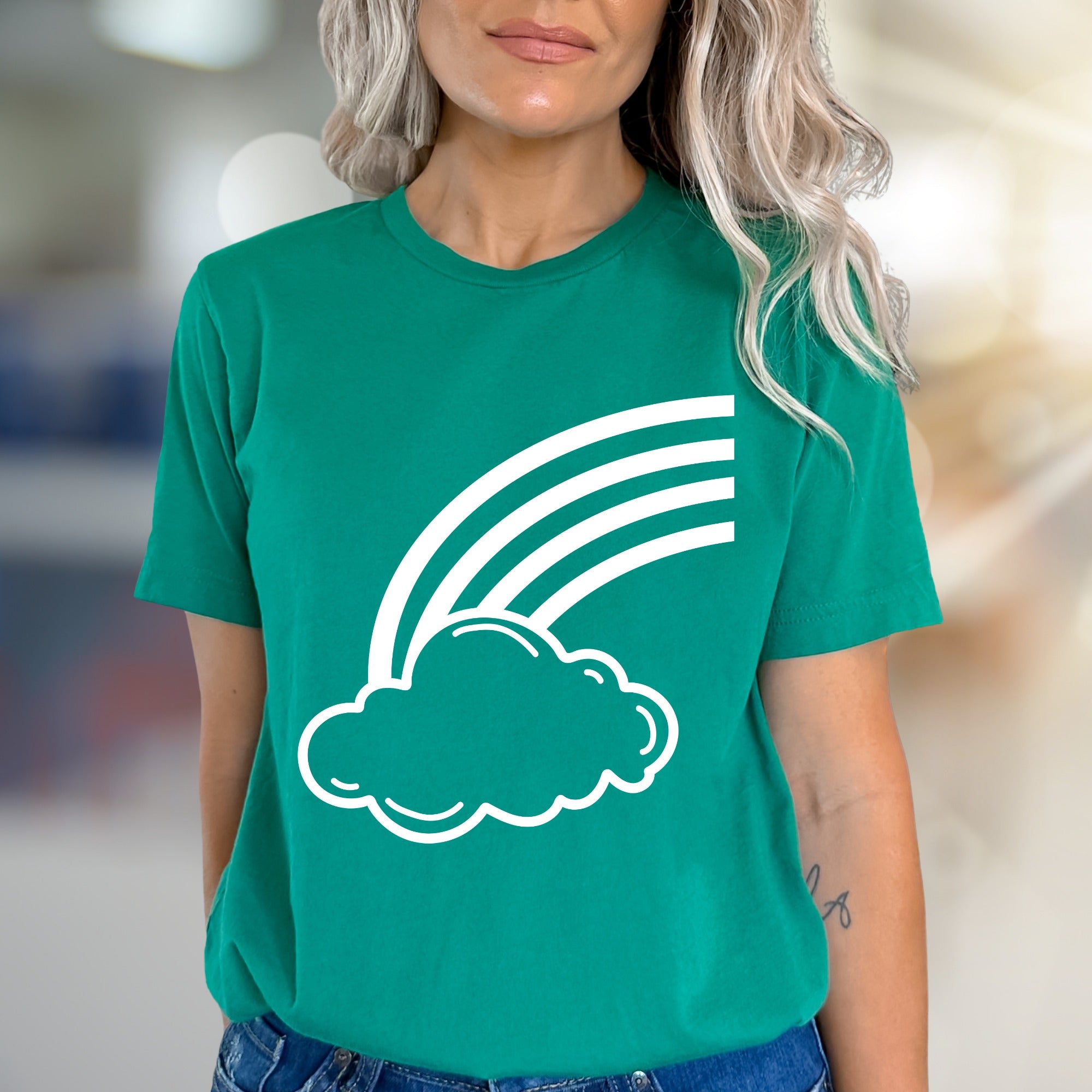 Cloud and Rainbow Graphic Tee, a Whimsical Pick for Dreamers