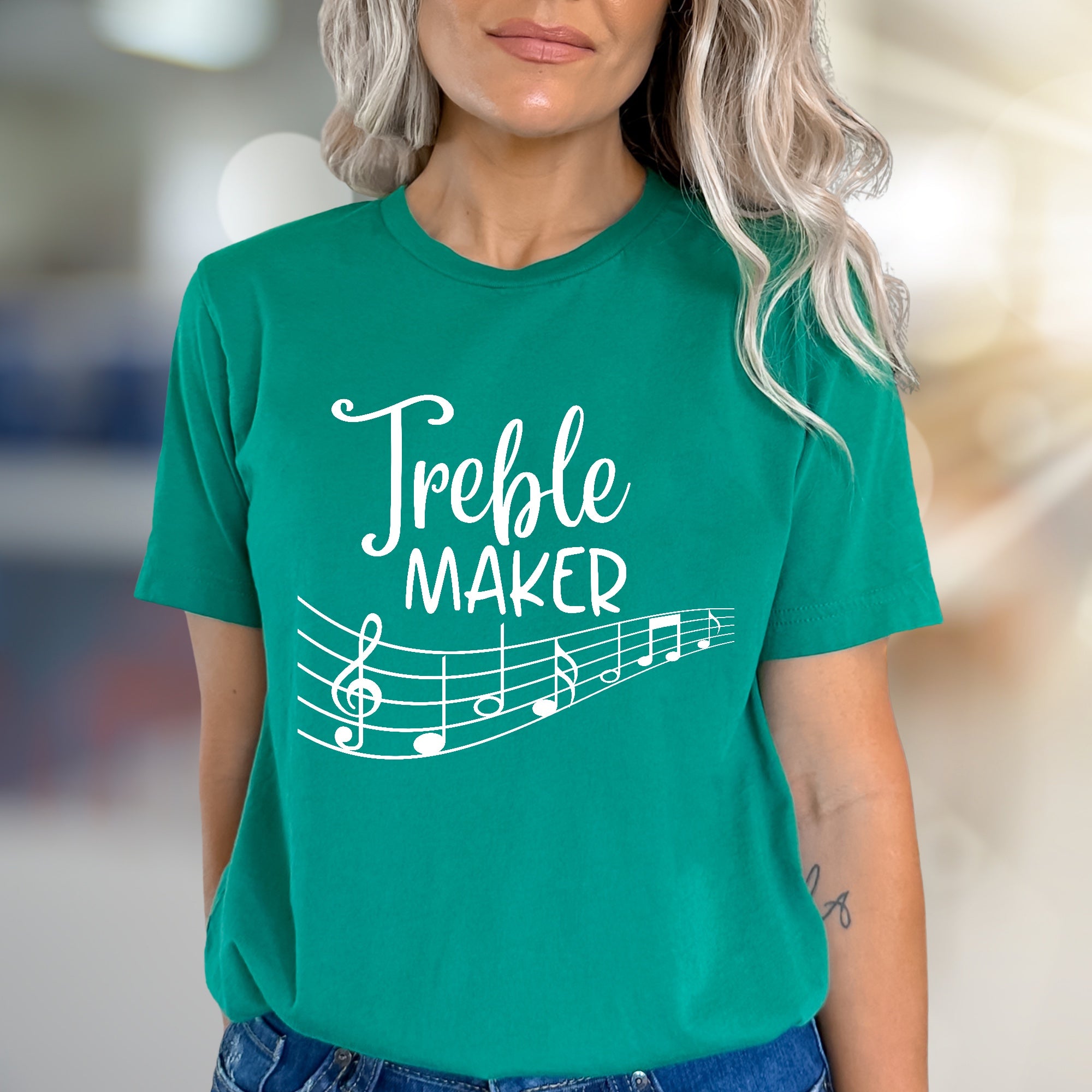 "Treble Maker" Music Staff Graphic Tee, a Playful Pick for Music Lovers
