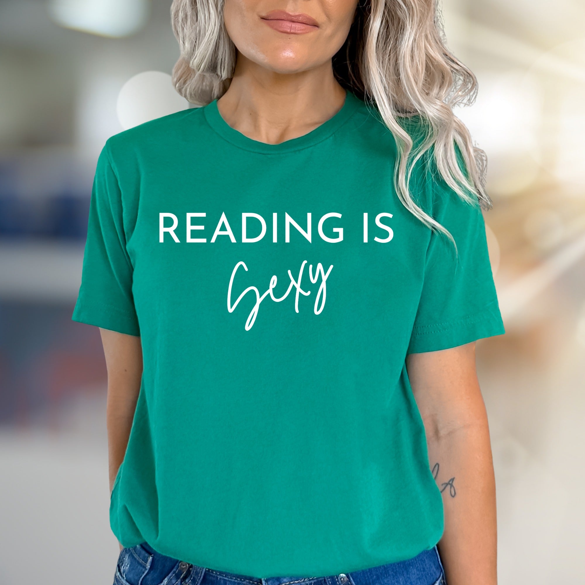 "READING IS Sexy" Book Lover Graphic Tee, a Witty Read For Intellects